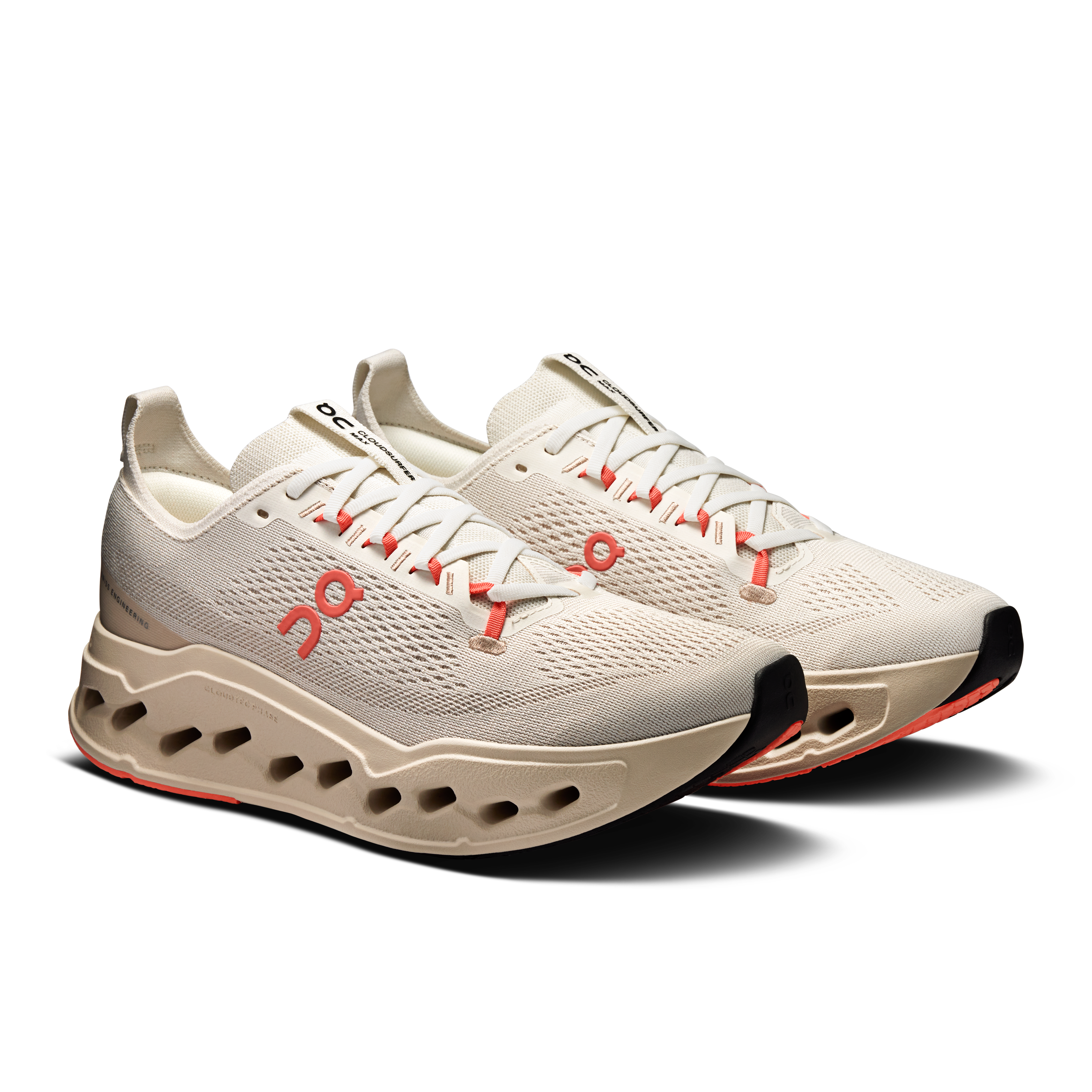 On Cloudsurfer Max Ivory & Salmon Homme Running sur route Chaussures