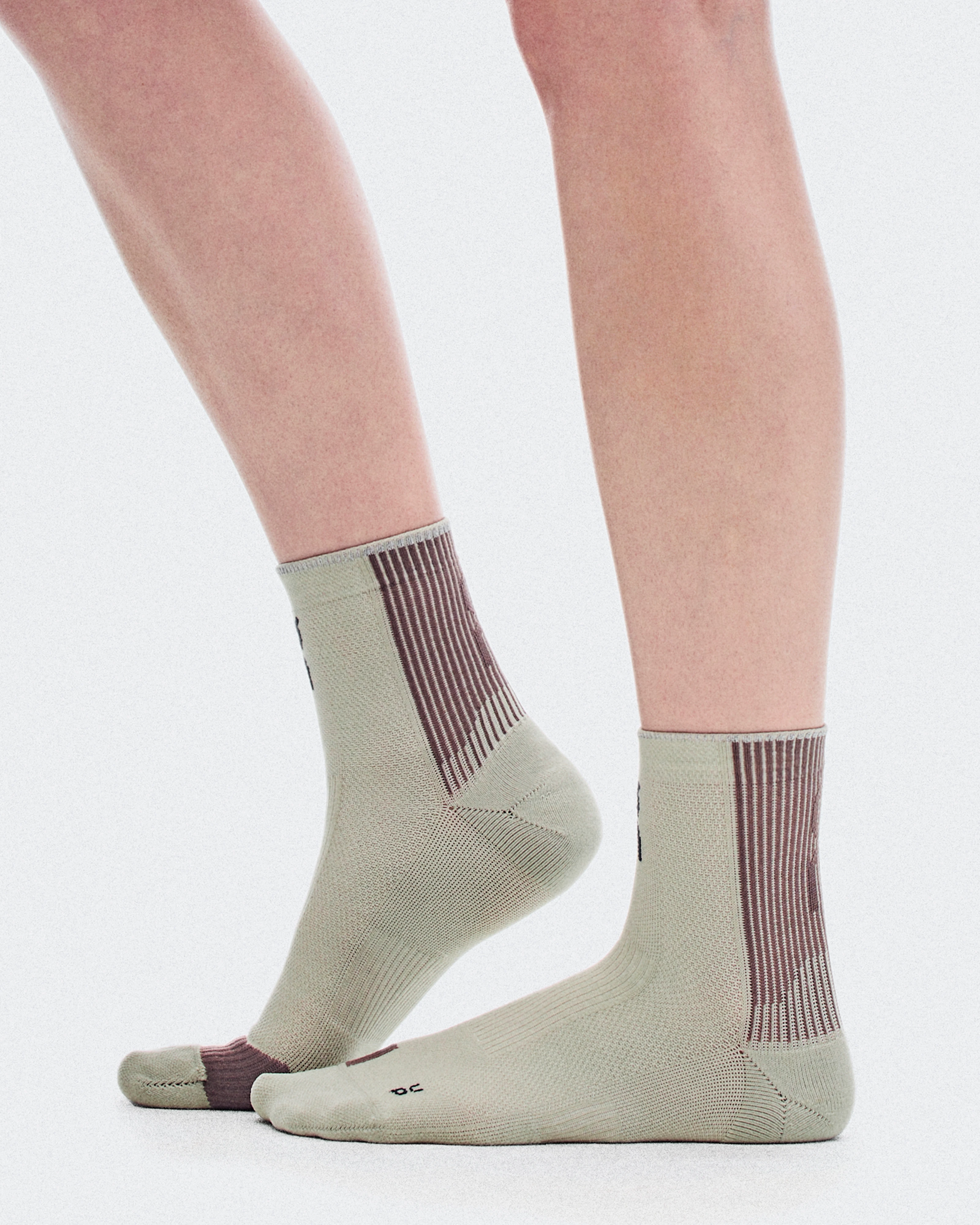 On Performance Run Sock Mid Brume & Clove Unisexe Chaussettes