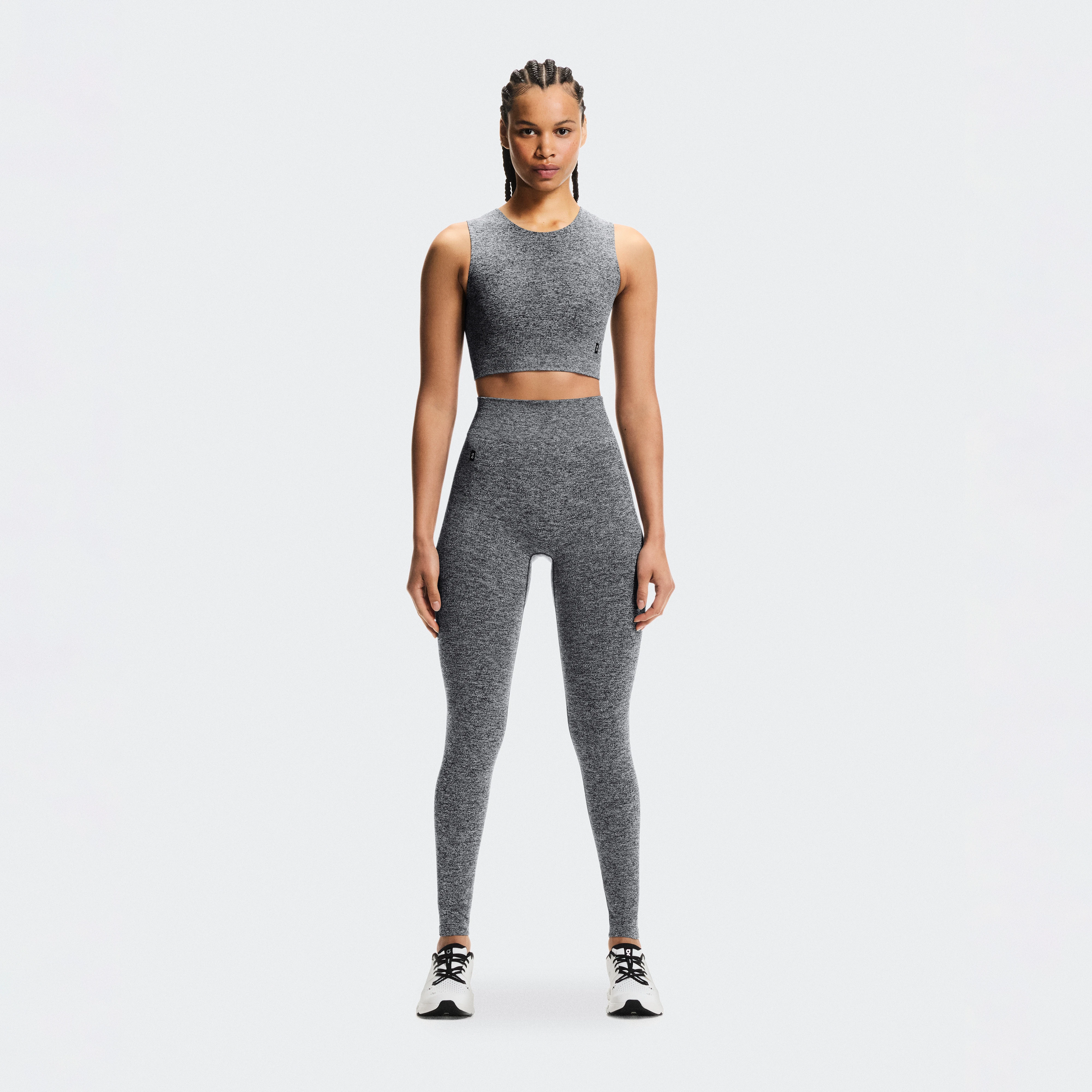 On Studio Knit Leggings Graphite Heather Femme – Entraînement à faible impact Leggings