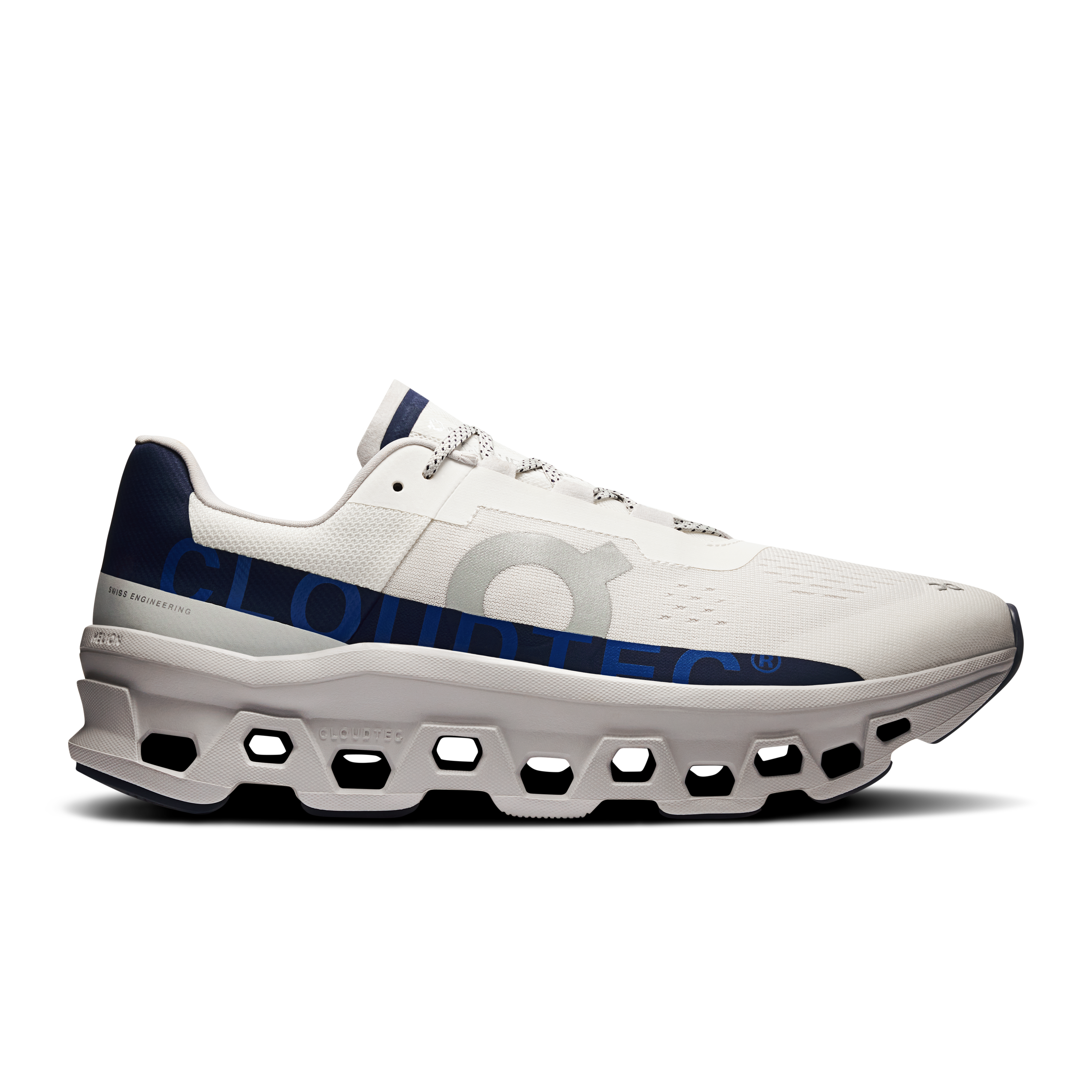 On Cloudmonster Ivory & Midnight Homme – Running sur route, retour d'énergie, CloudTec® Chaussures
