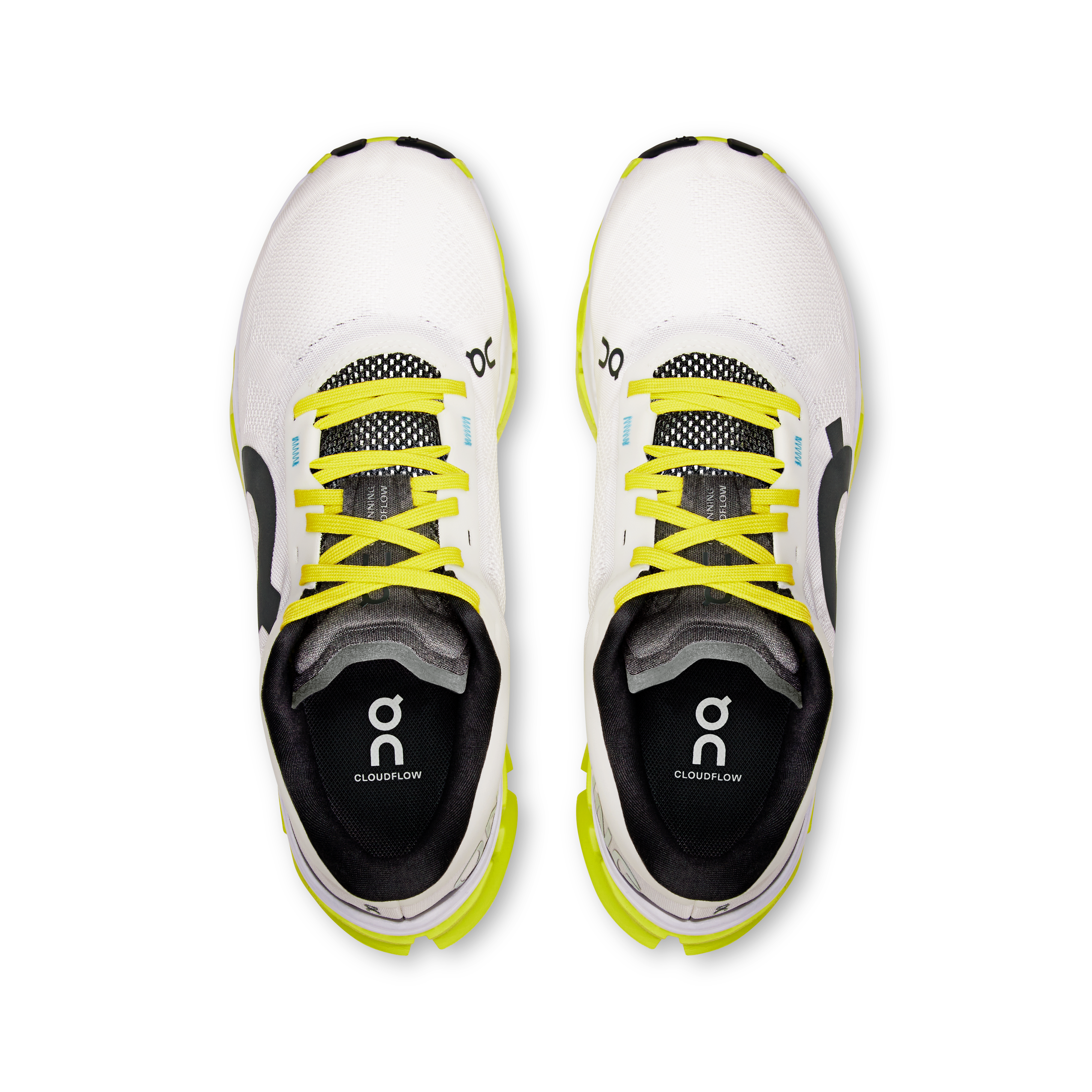 On Cloudflow 5 White & Lime Femme Running sur route Chaussures