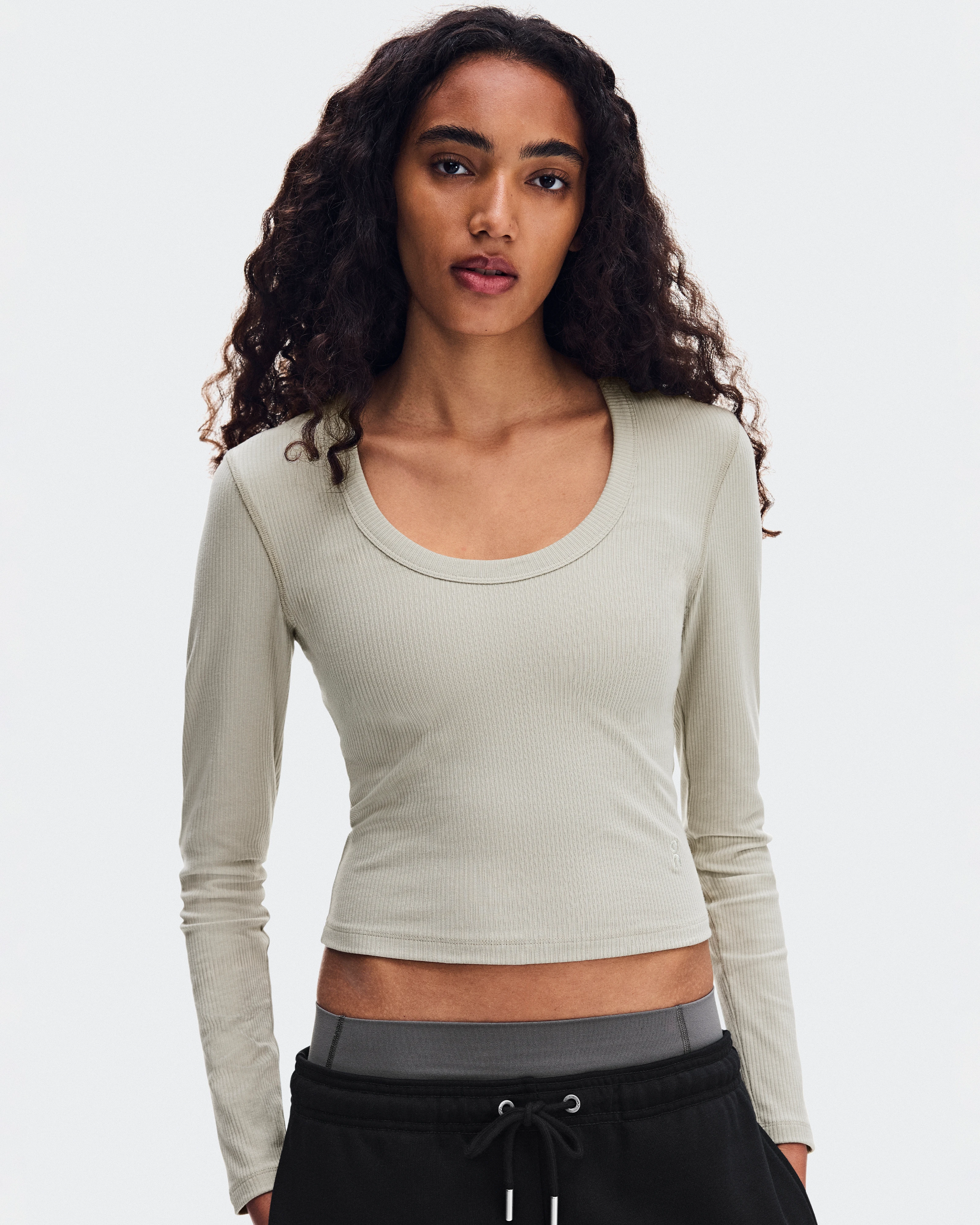 On All-Day Ribbed Long-T Brume Femme Hauts et t-shirts