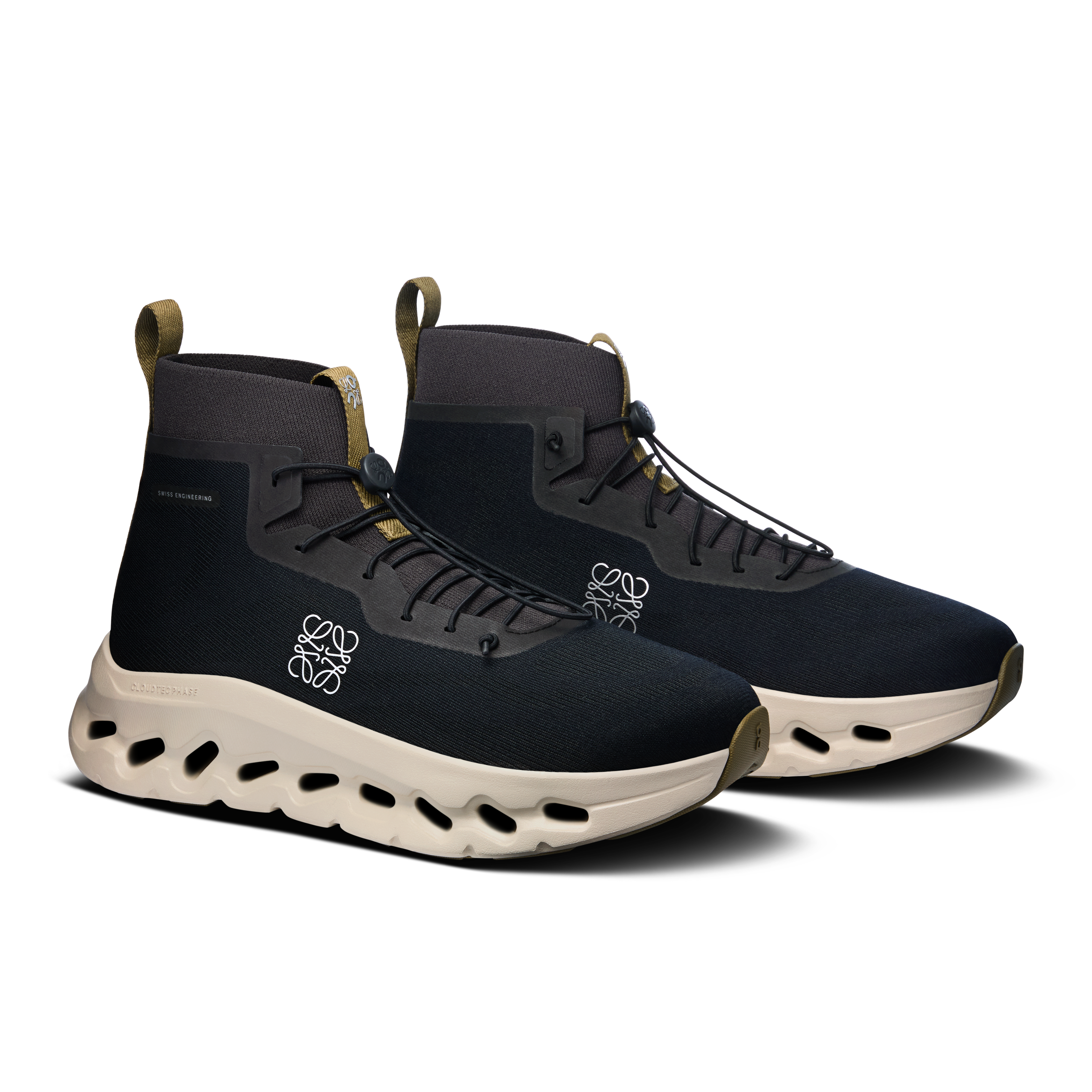 On Cloudtilt Hi LOEWE Black & Oatmeal | Olive Homme Active Life Chaussures