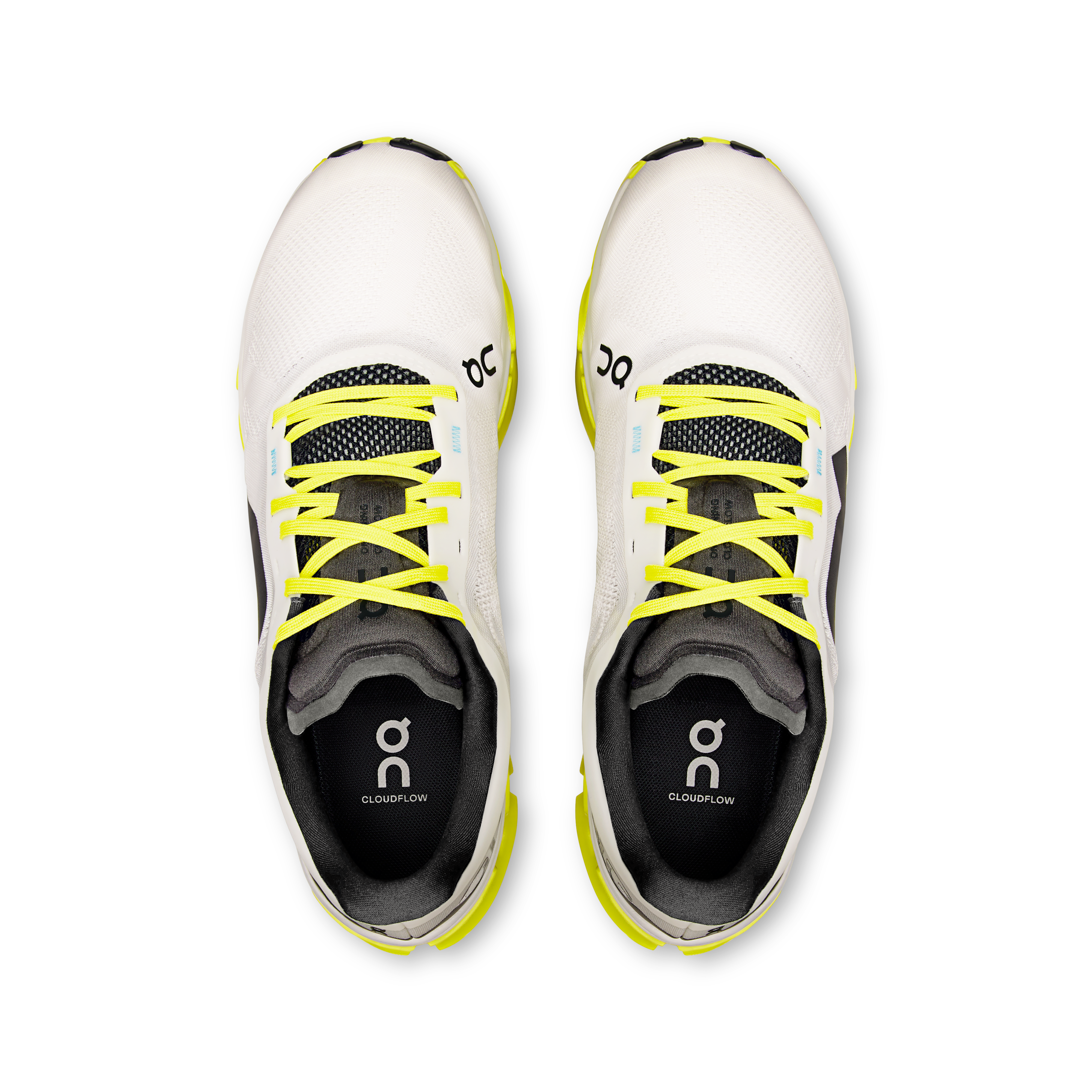 On Cloudflow 5 White & Lime Homme Running sur route Chaussures
