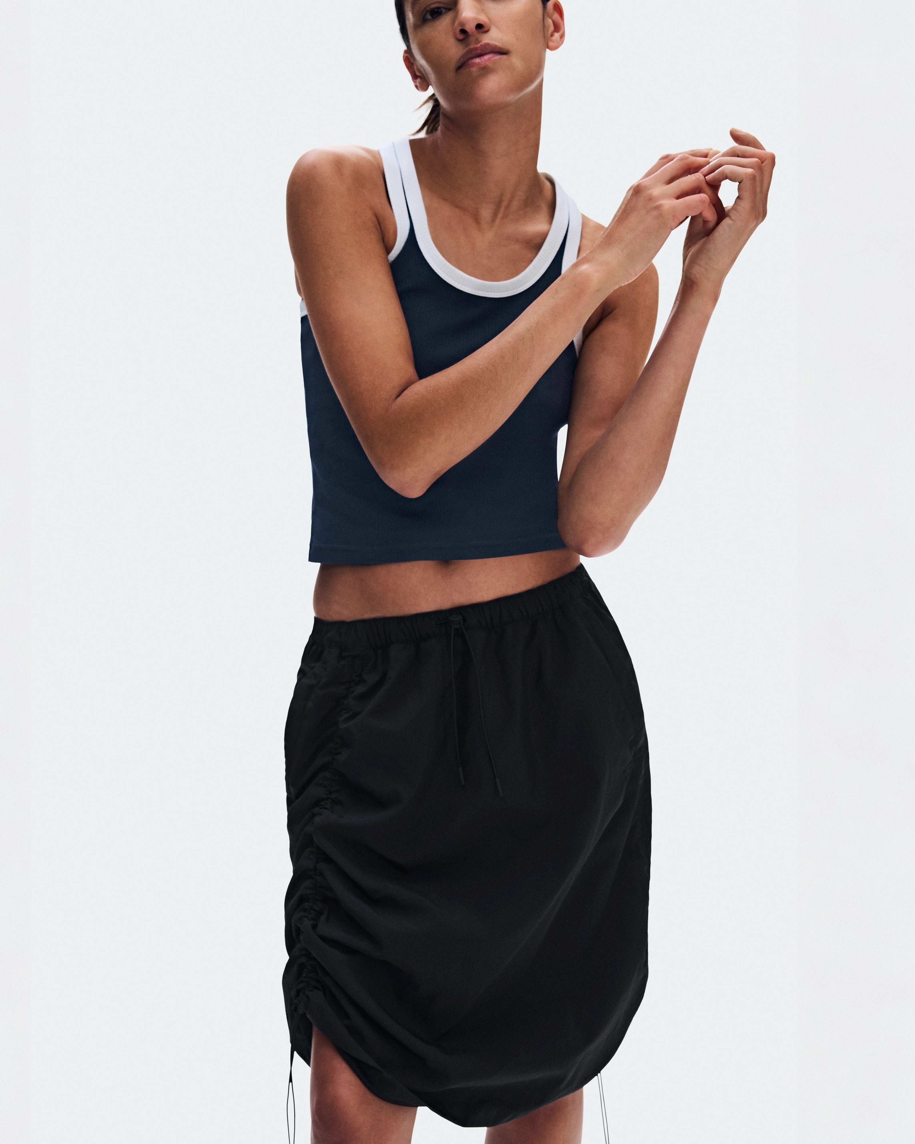 On Drawstring Midi Skirt Black Femme Jupes