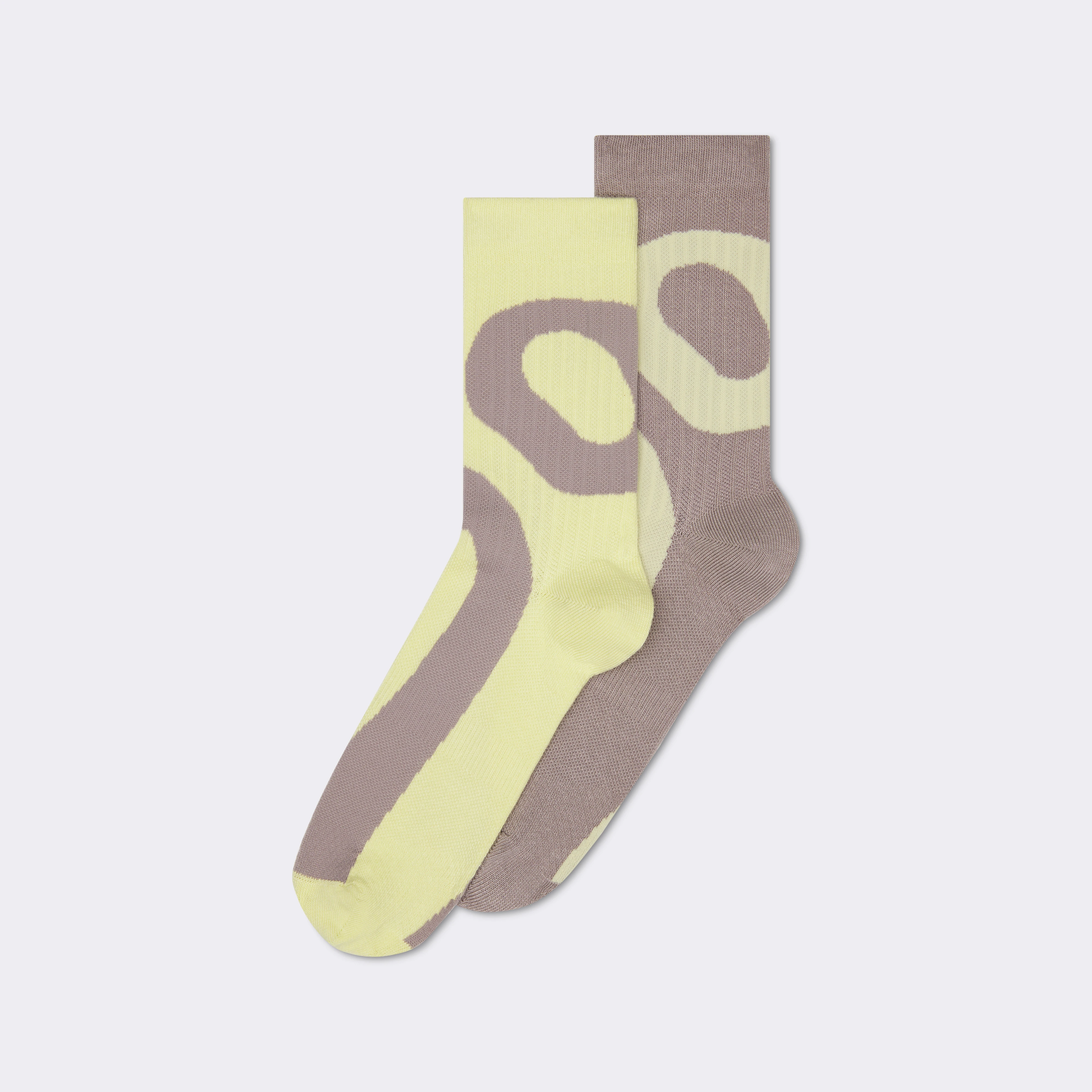 On Liquid Logo Sock High 2P Zinc & Linen Unisexe – Quotidien, ultra-douces, design graphique Chaussettes