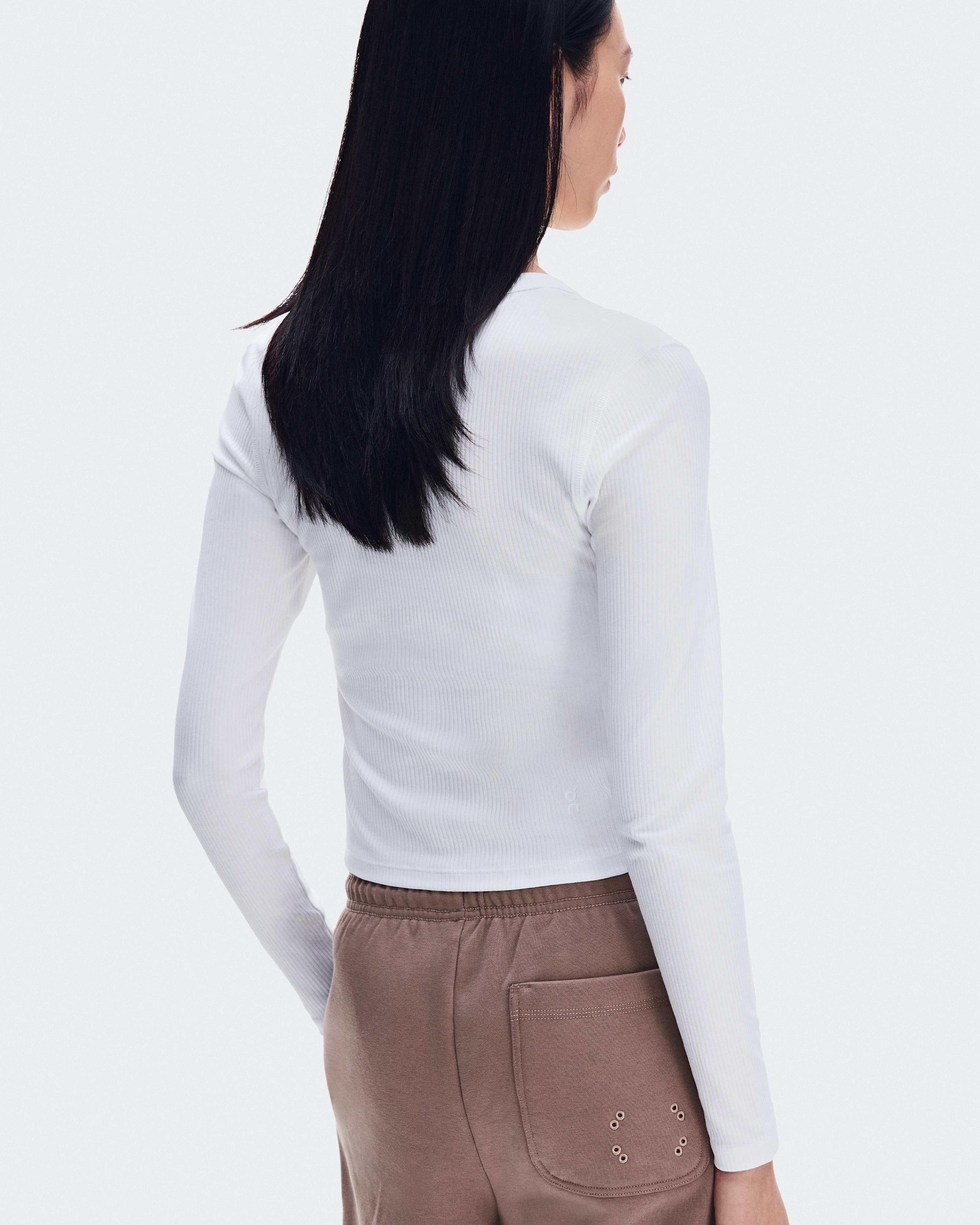 On All-Day Ribbed Long-T White Femme Hauts et t-shirts