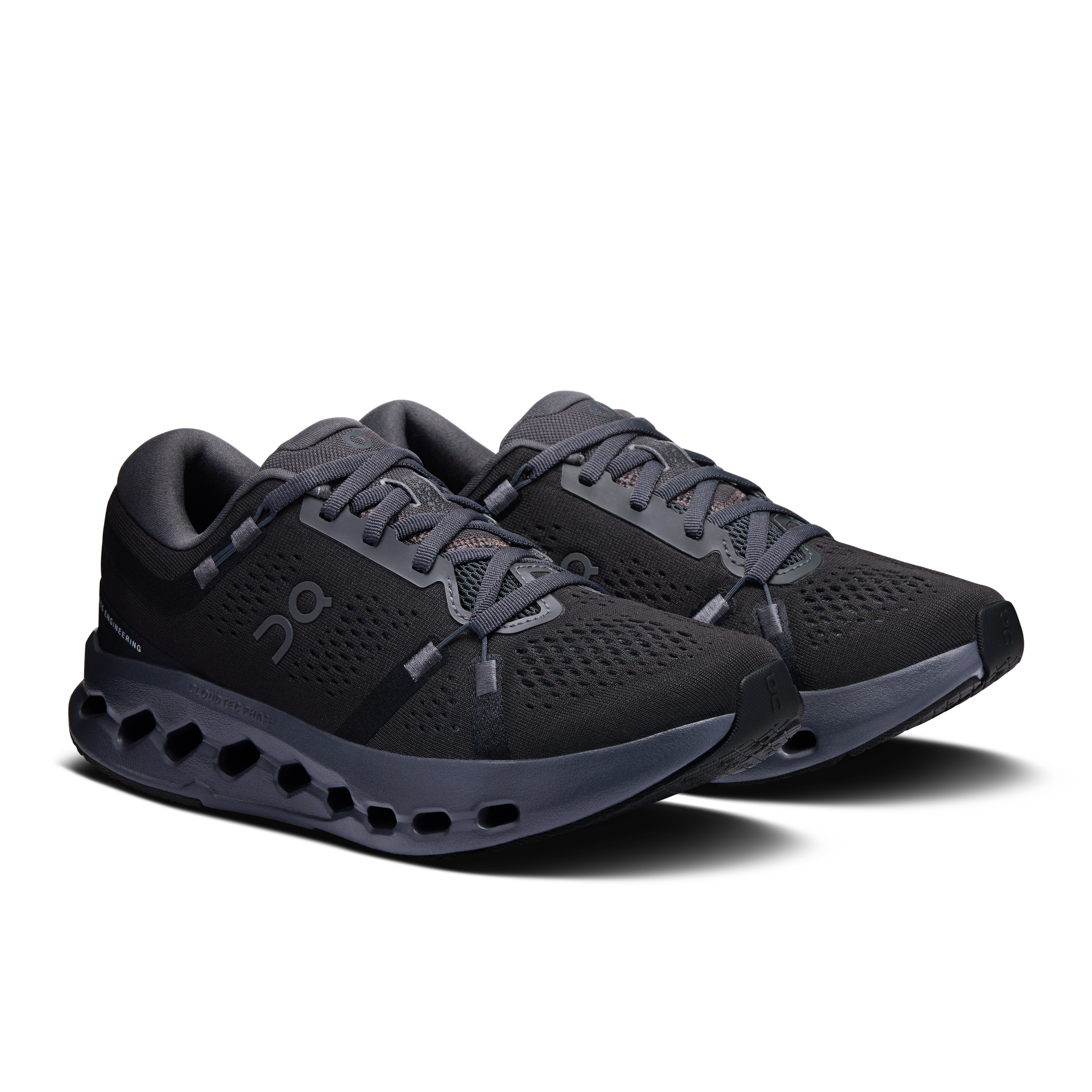 On Cloudsurfer 2 Black & Black Femme Running sur route Chaussures