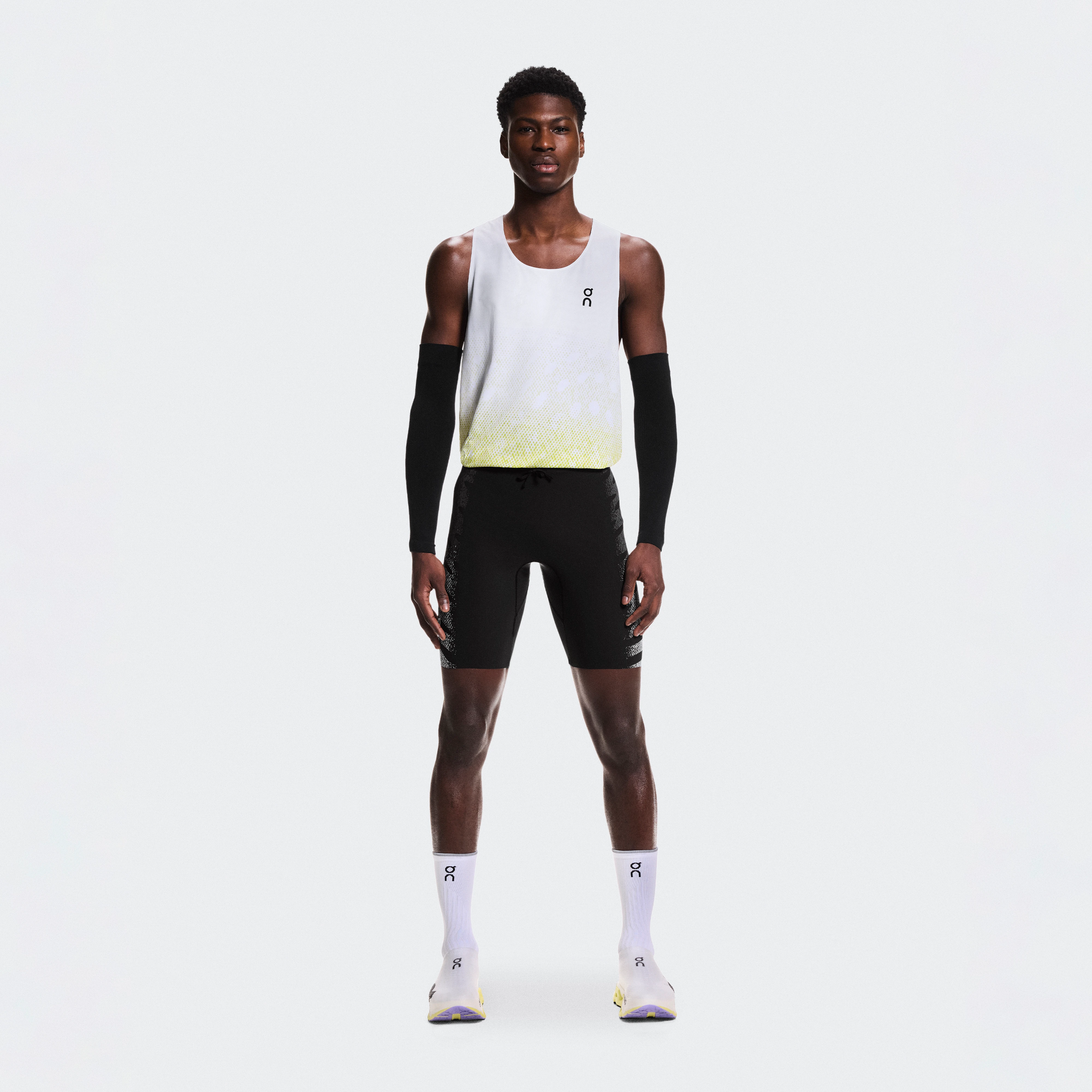 On Zero Half Tights Iron & White Homme – Running de compétition Leggings Shorts