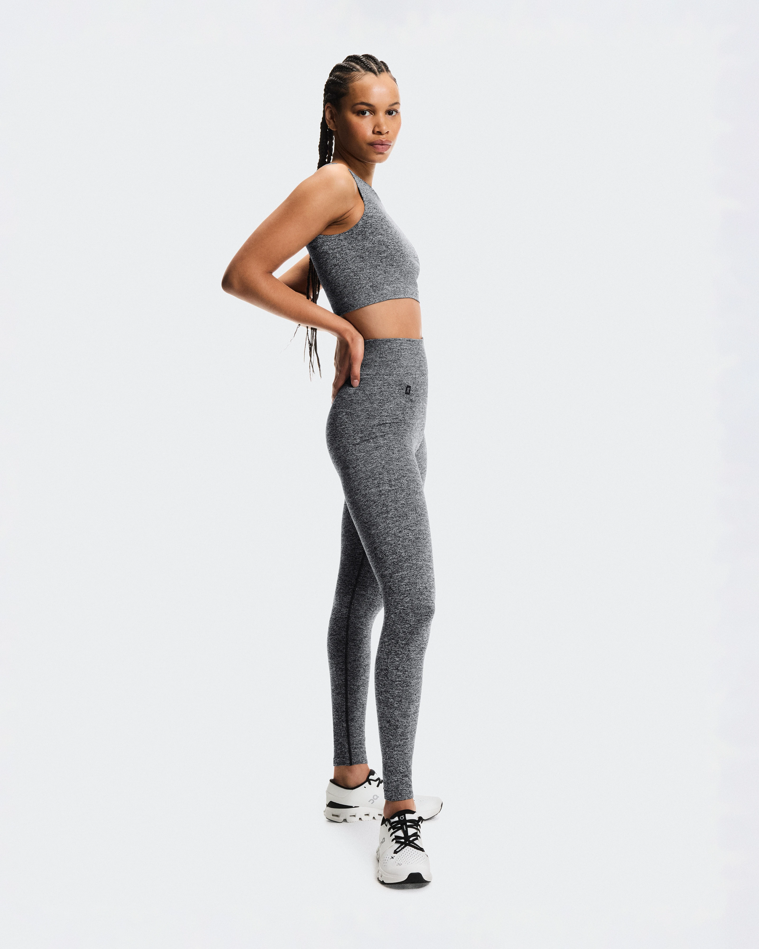 On Studio Knit Leggings Graphite Heather Femme Leggings