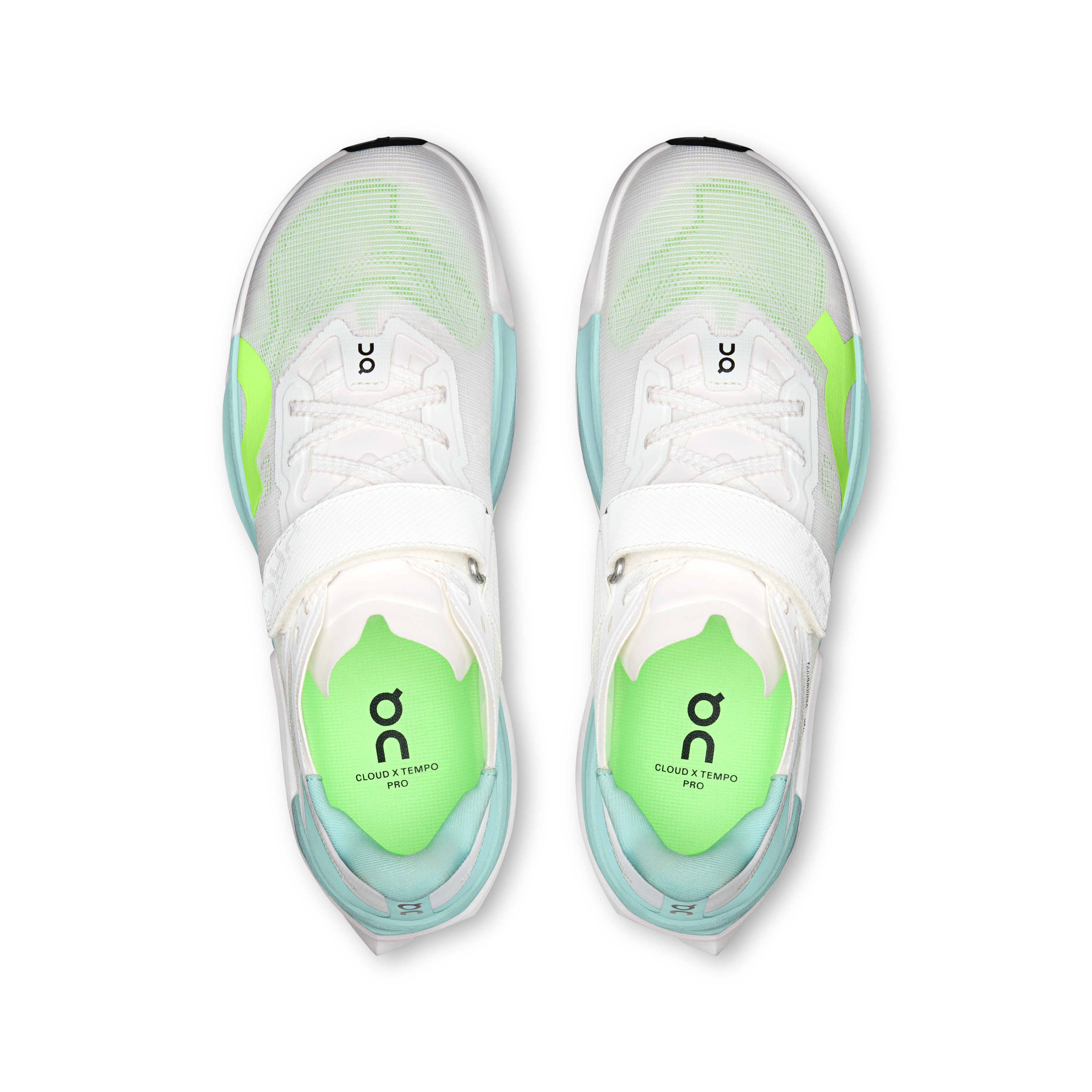 On Cloud X Tempo Pro White & Celeste Homme – Entraînement hybride, compétition de fitness hybride Chaussures