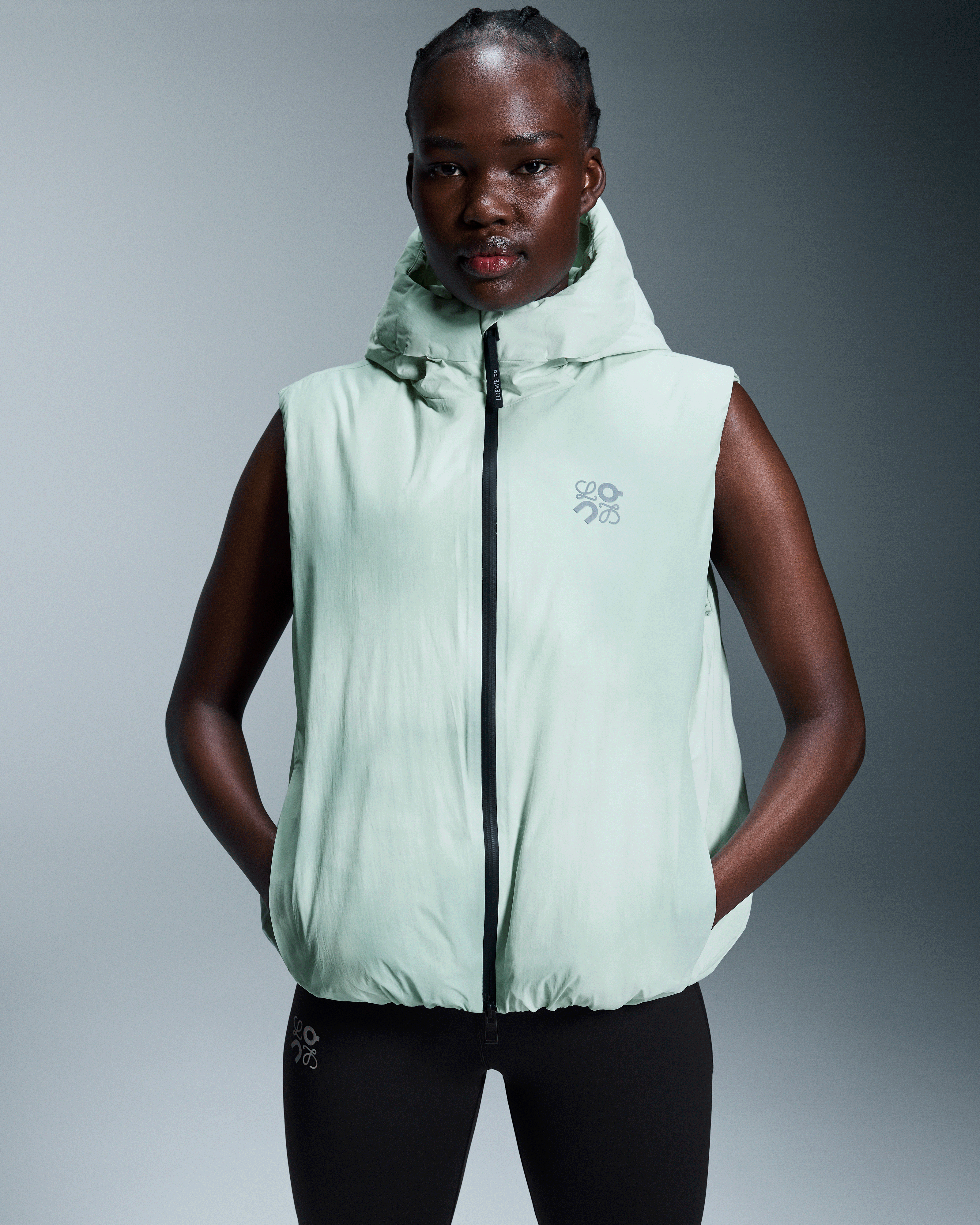 On Puffer Vest LOEWE White & Multicolor Femme Vestes