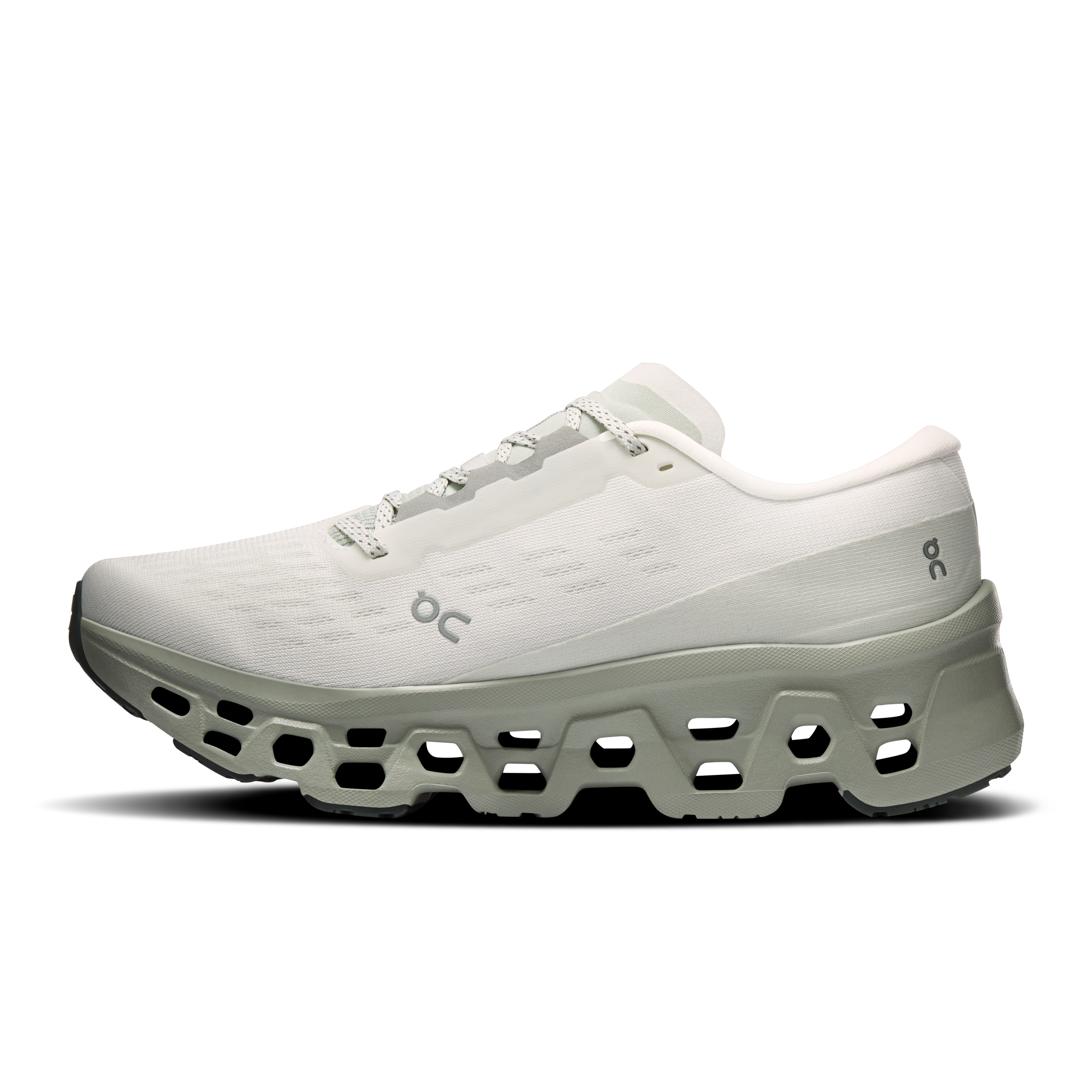 On Cloudmonster 3 Ivory & Tin Femme Running sur route Chaussures