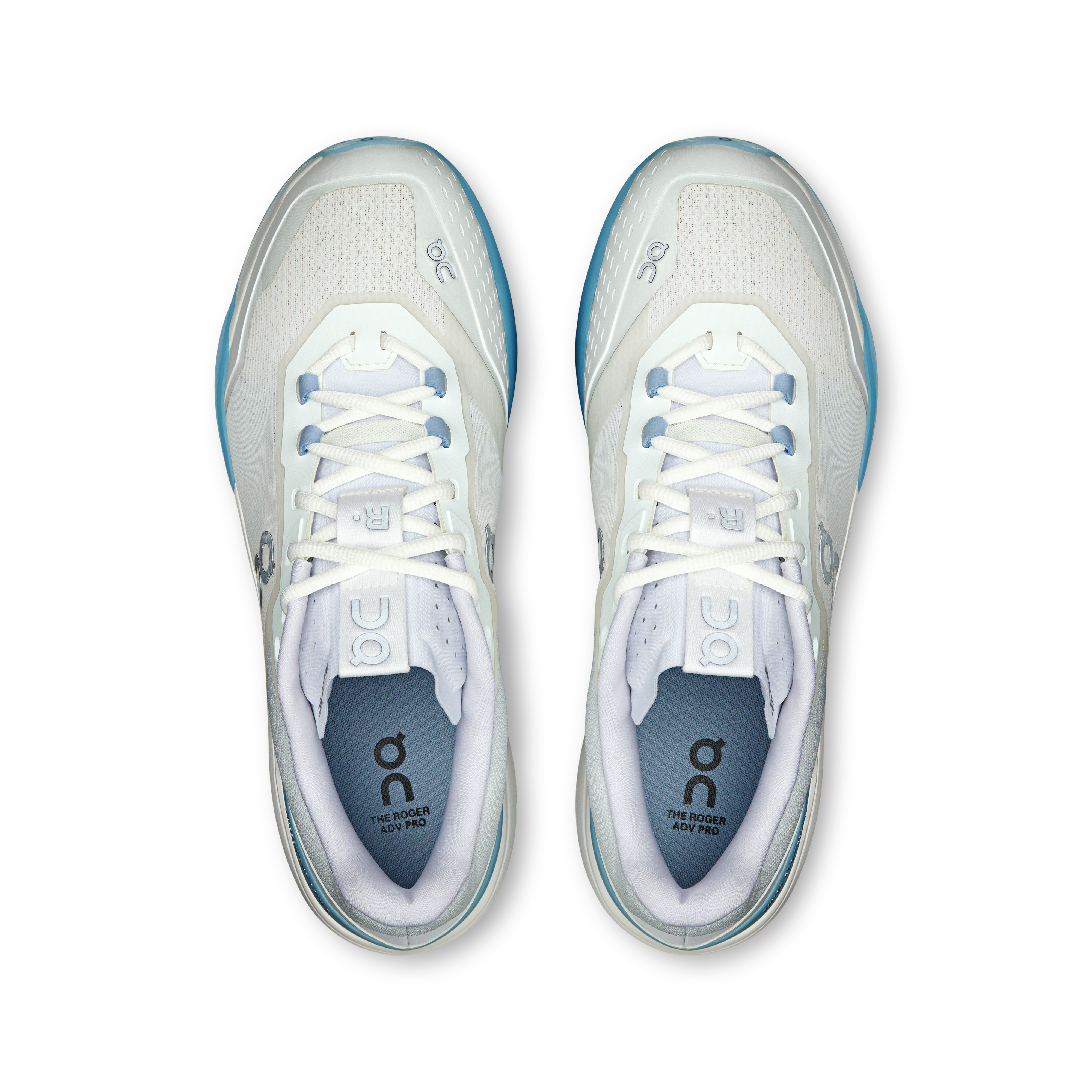 On THE ROGER Advantage Pro White & Chambray Homme Tennis Chaussures