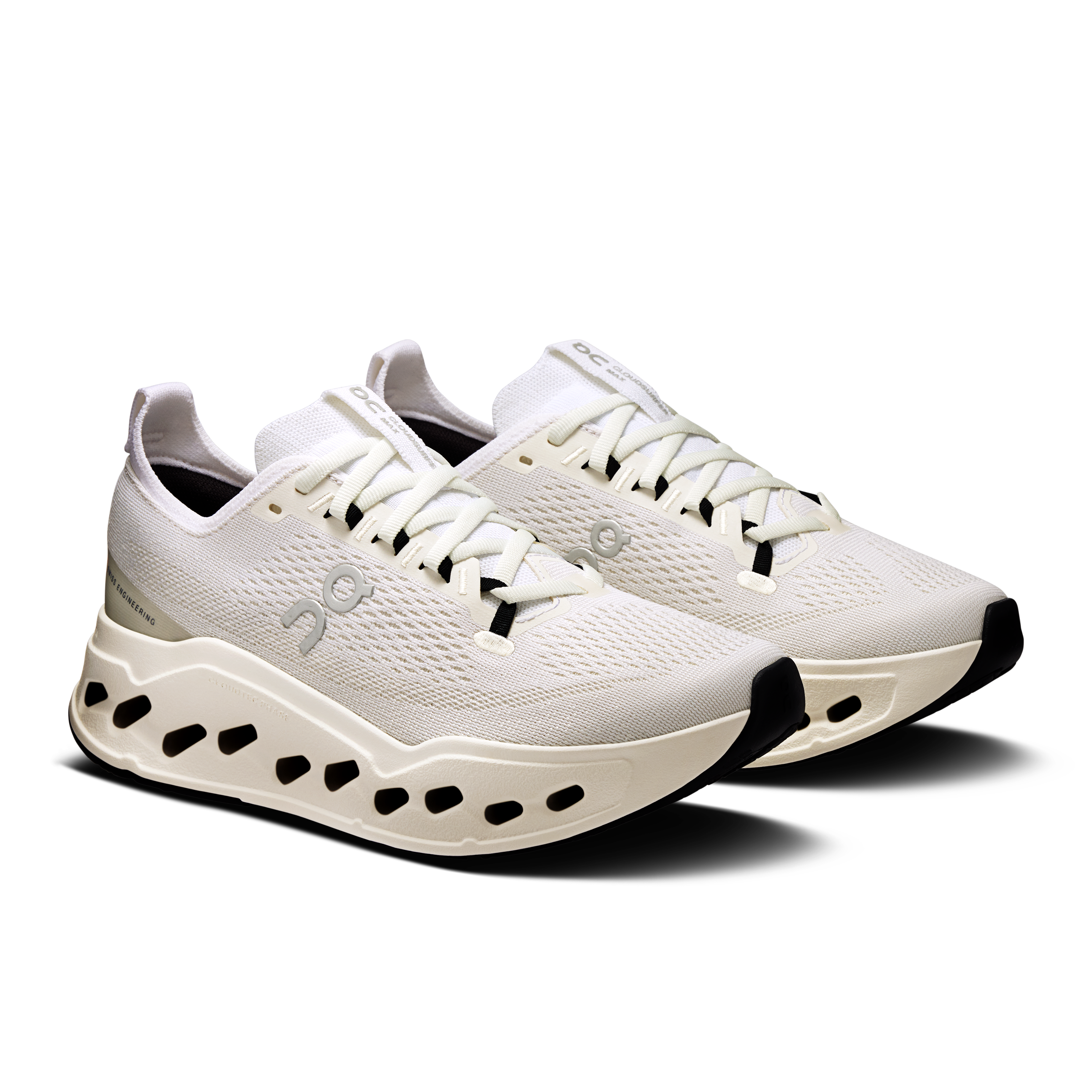 On Cloudsurfer Max Wide White & White Femme Running sur route Chaussures