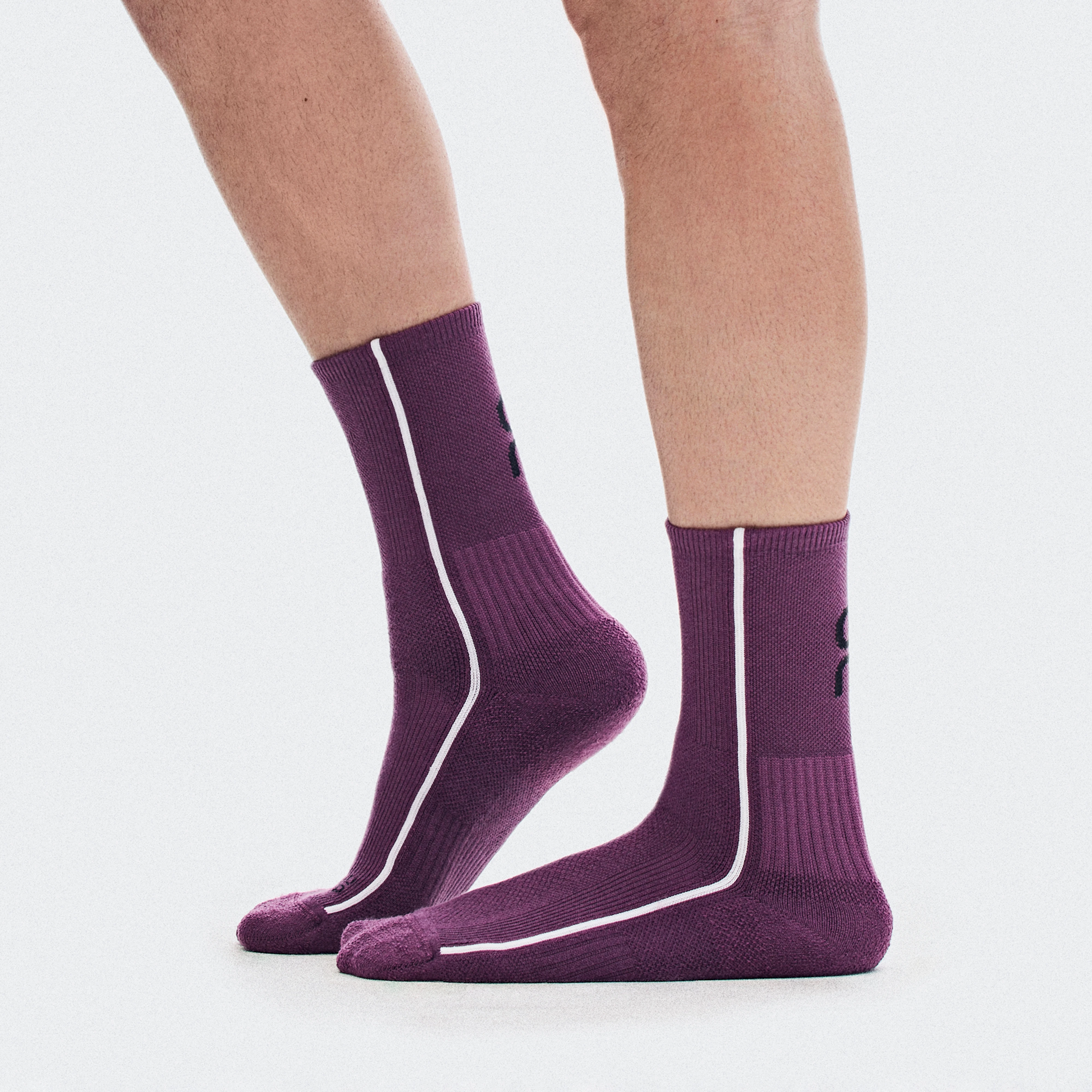 On Court Sock High Cassis & White Unisexe – Tennis haute performance, amorti, respirabilité Chaussettes