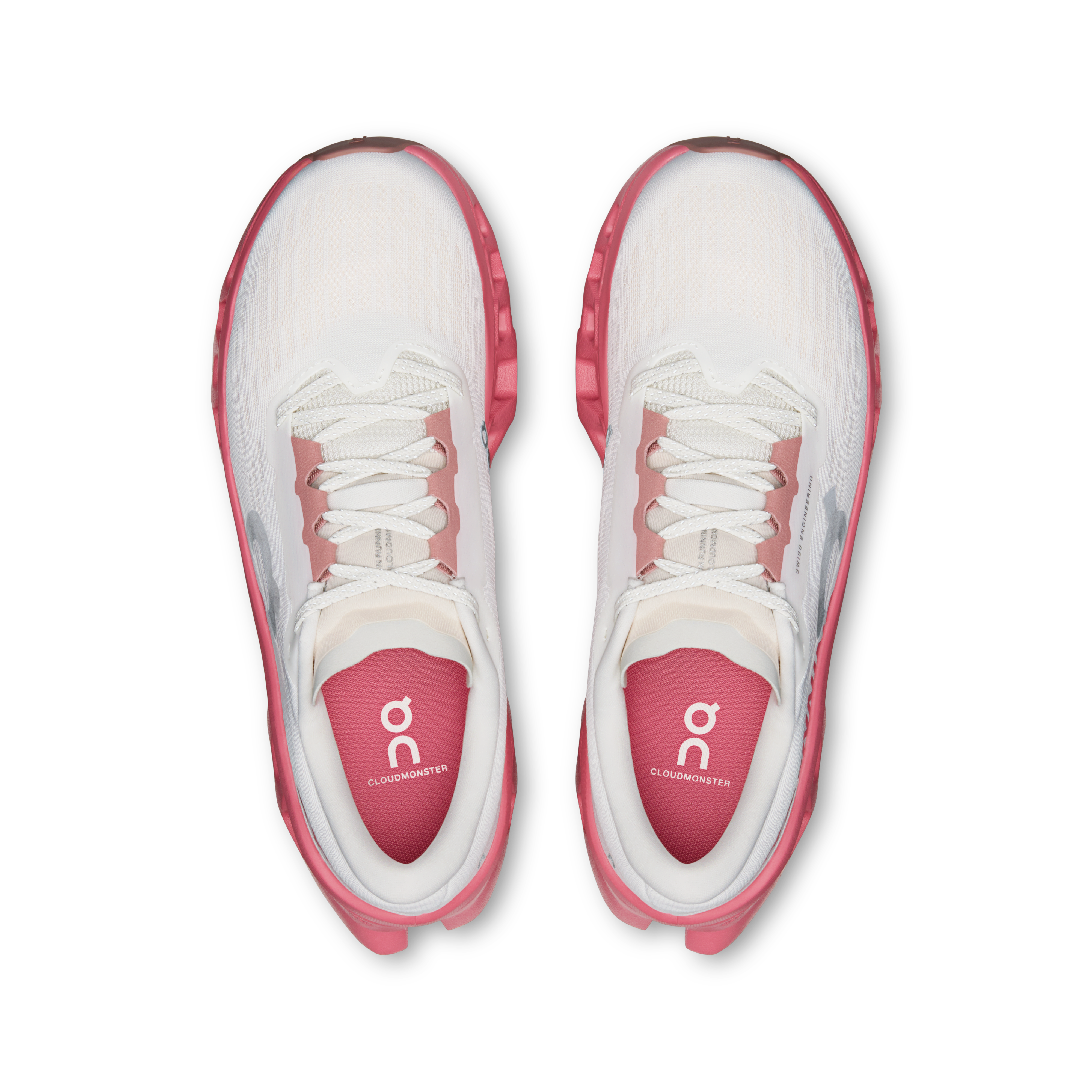 On Cloudmonster 3 Ivory & Camellia Femme Running sur route Chaussures