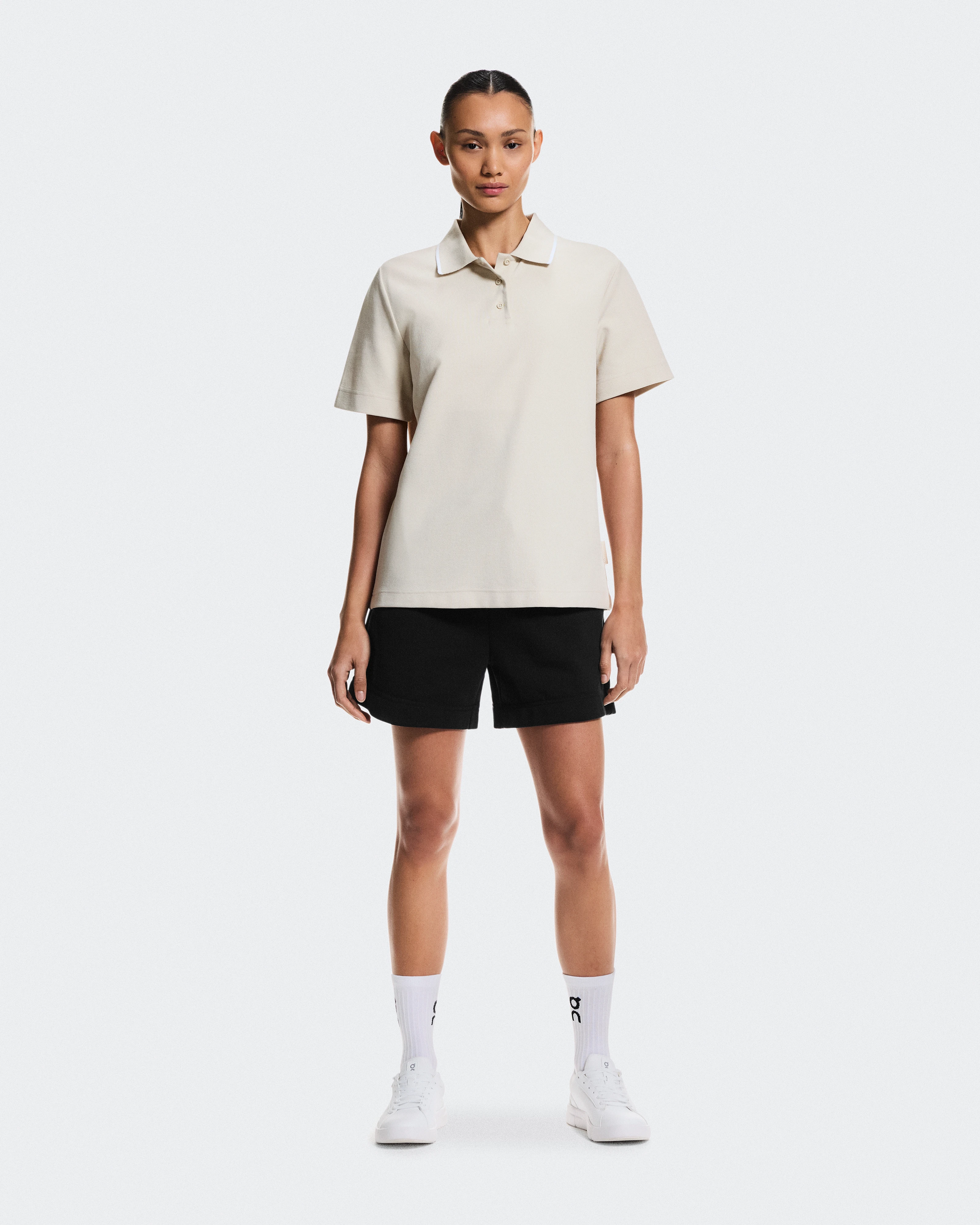 On Courtside Polo Sand & White Femme Hauts et t-shirts