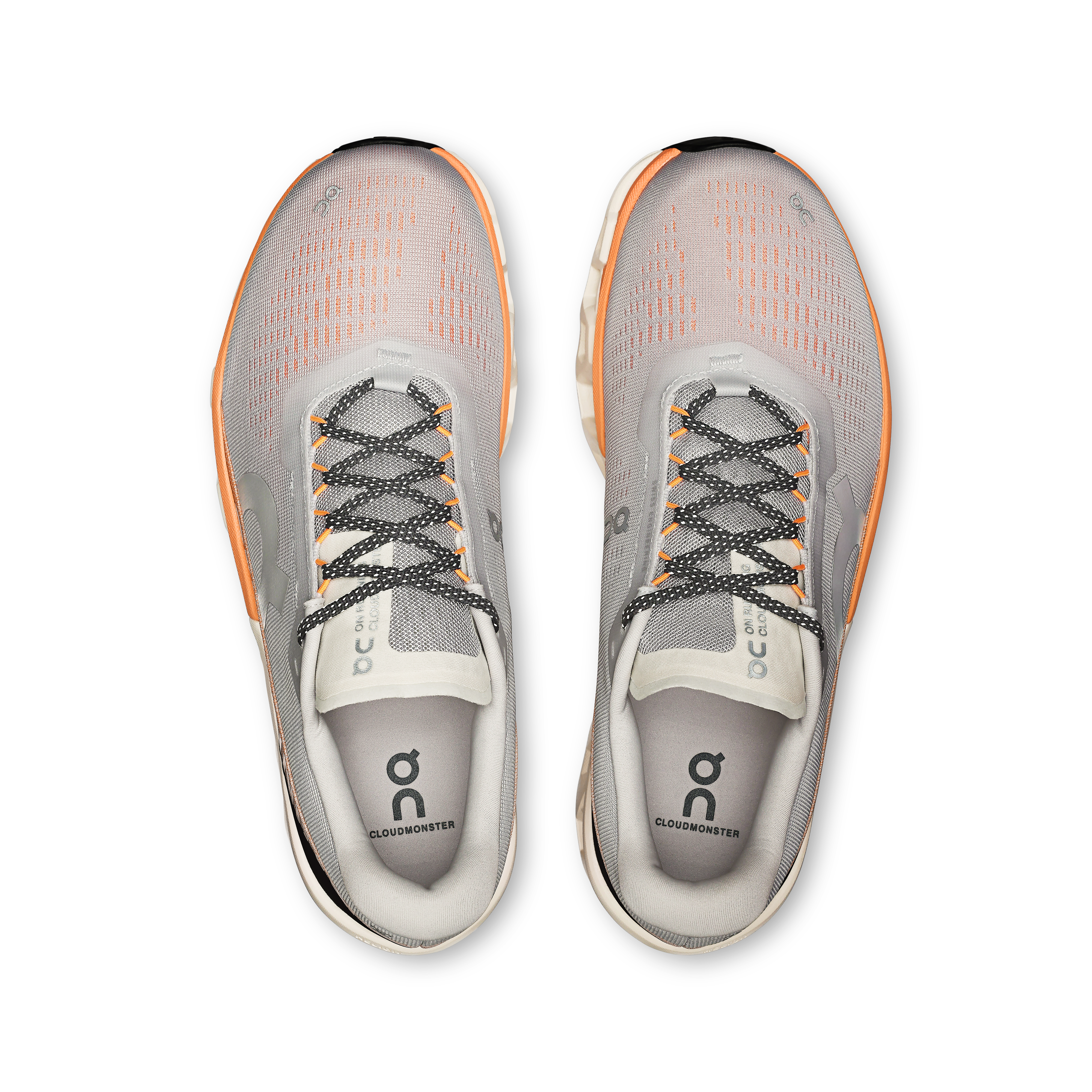 On Cloudmonster 2 Glacier & Tangerine Homme Running sur route Chaussures