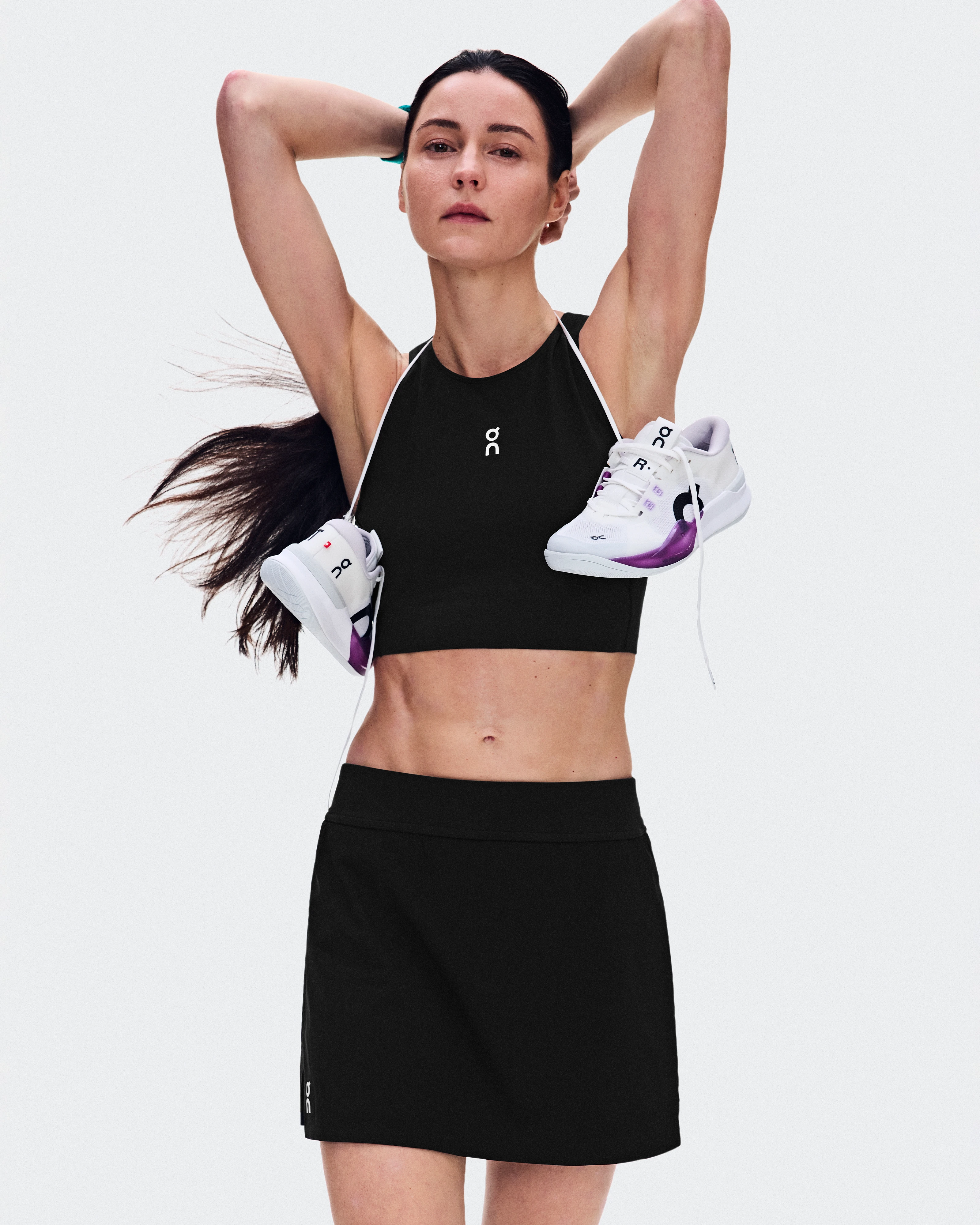 On Court Skirt Split Black Femme Jupes