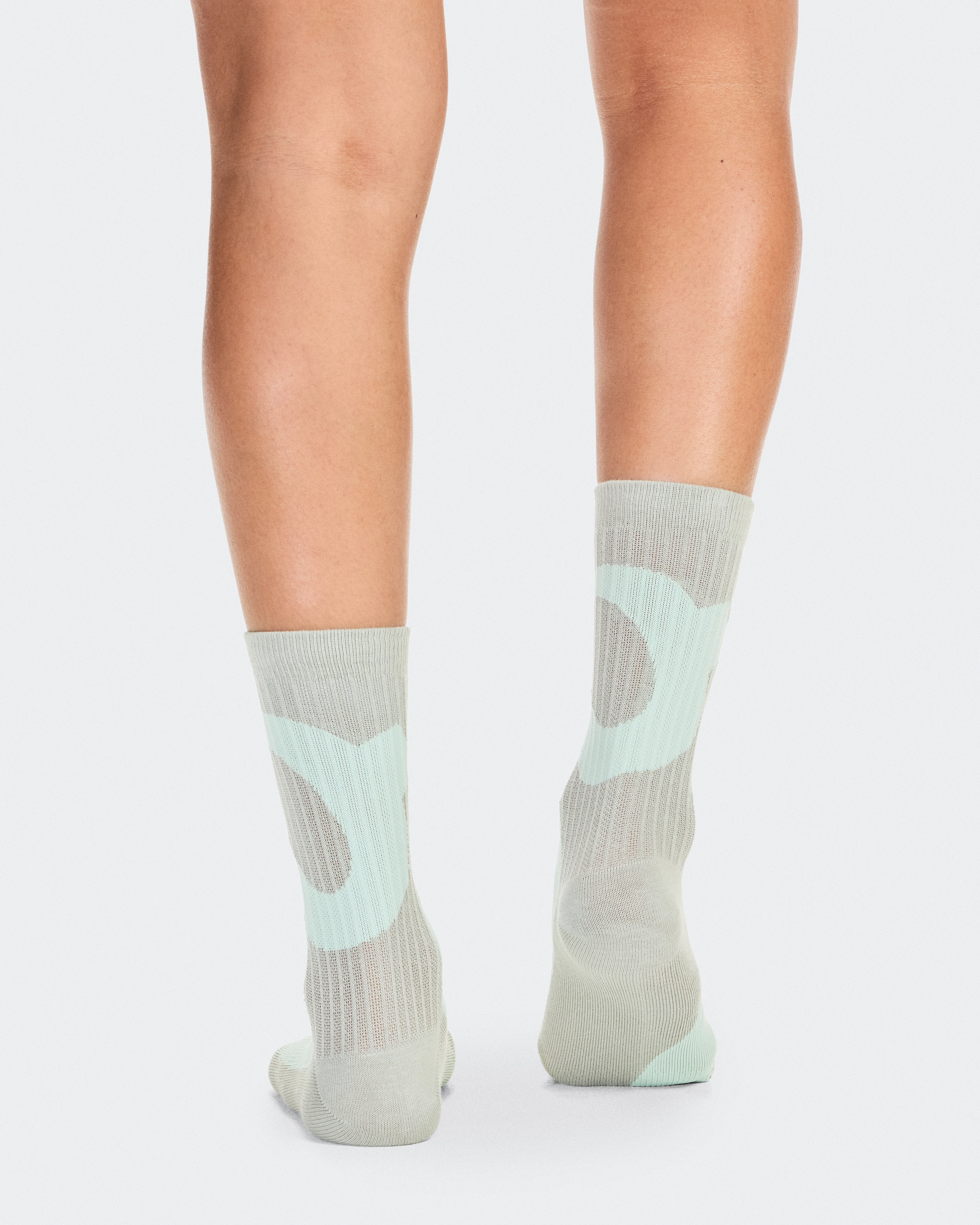 On Liquid Logo Sock High 2P Ivory & Tin Unisexe Chaussettes