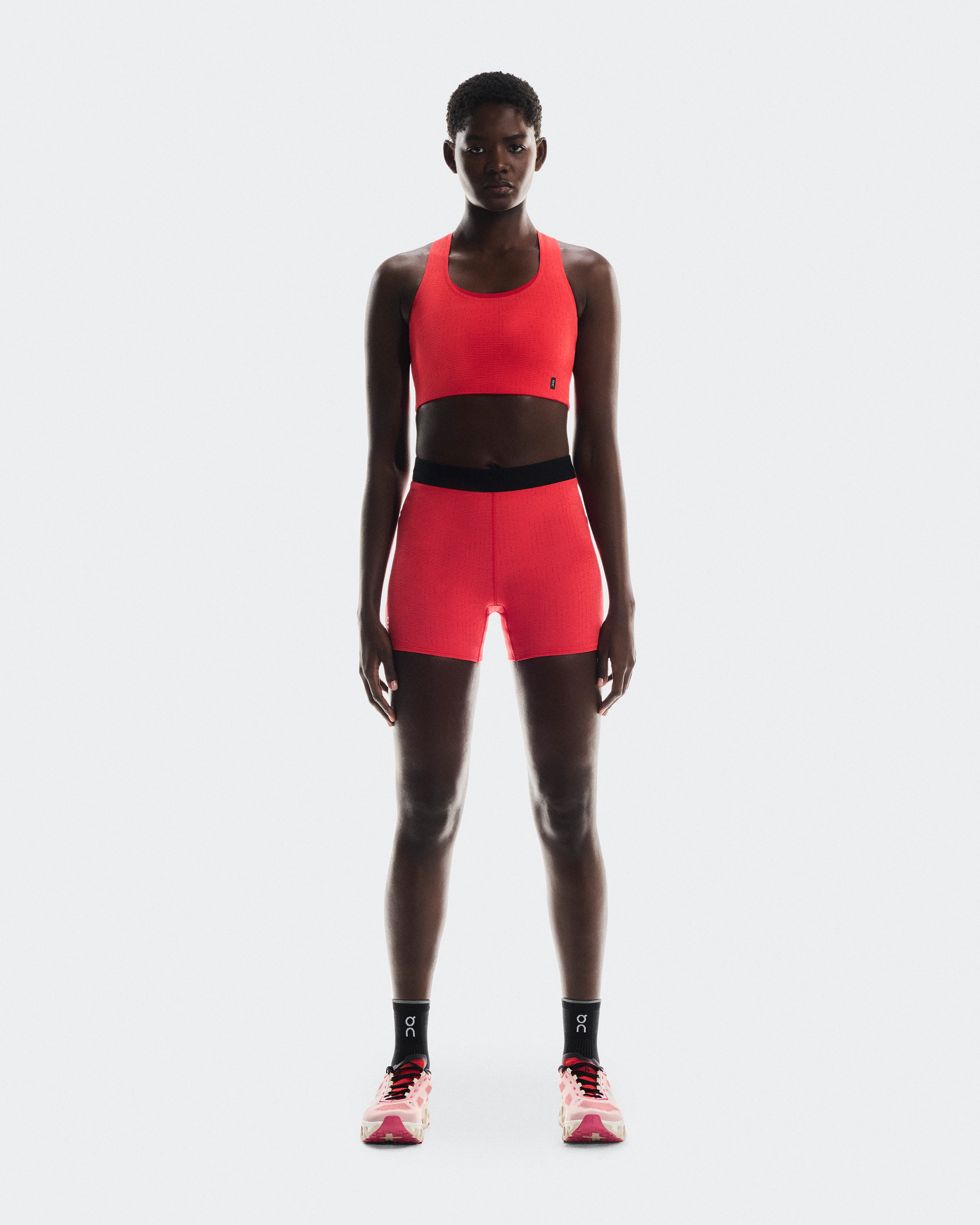 On Pace Tights Short Red Femme Leggings
