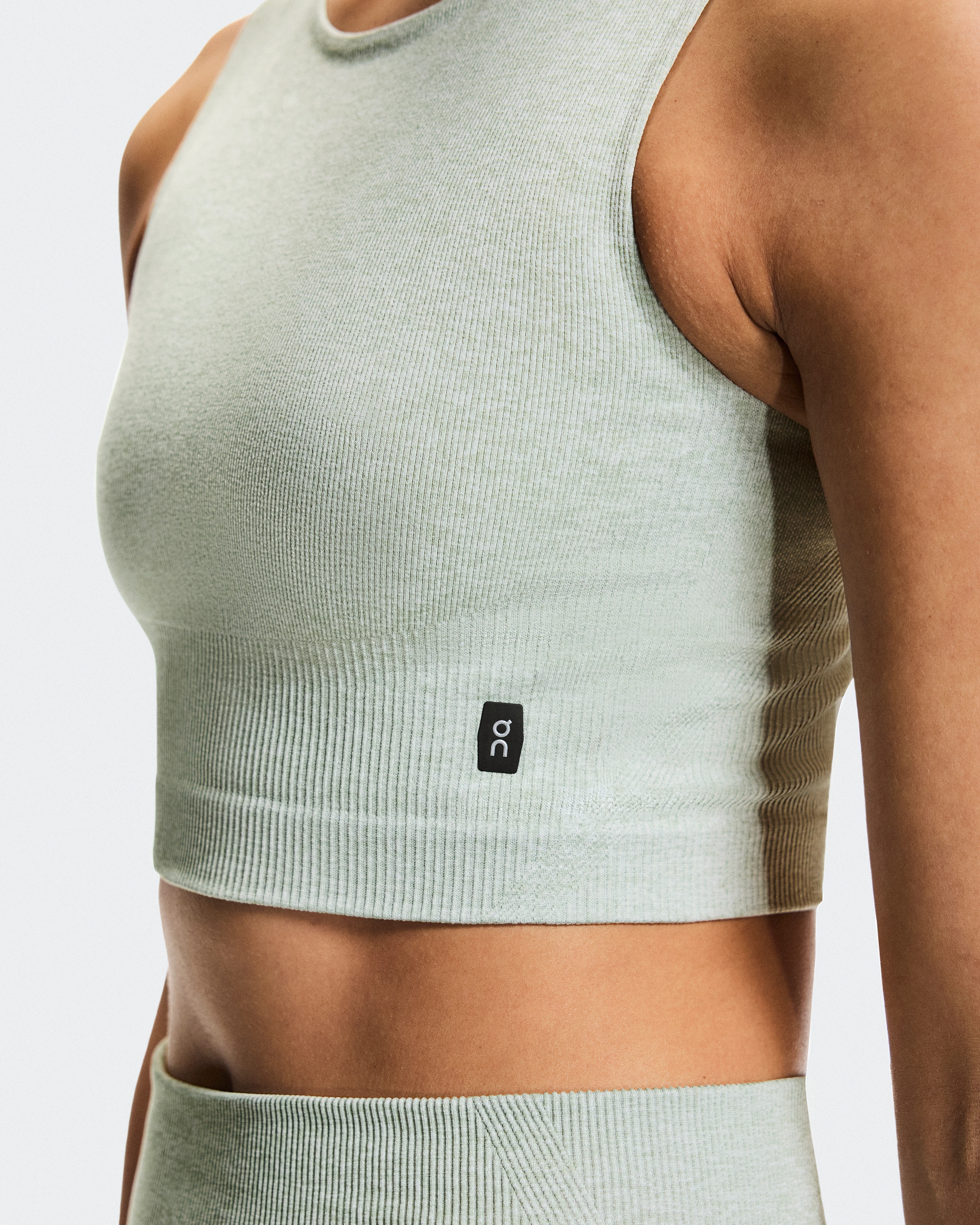 On Studio Knit Crop Mineral Heather Femme Hauts et t-shirts