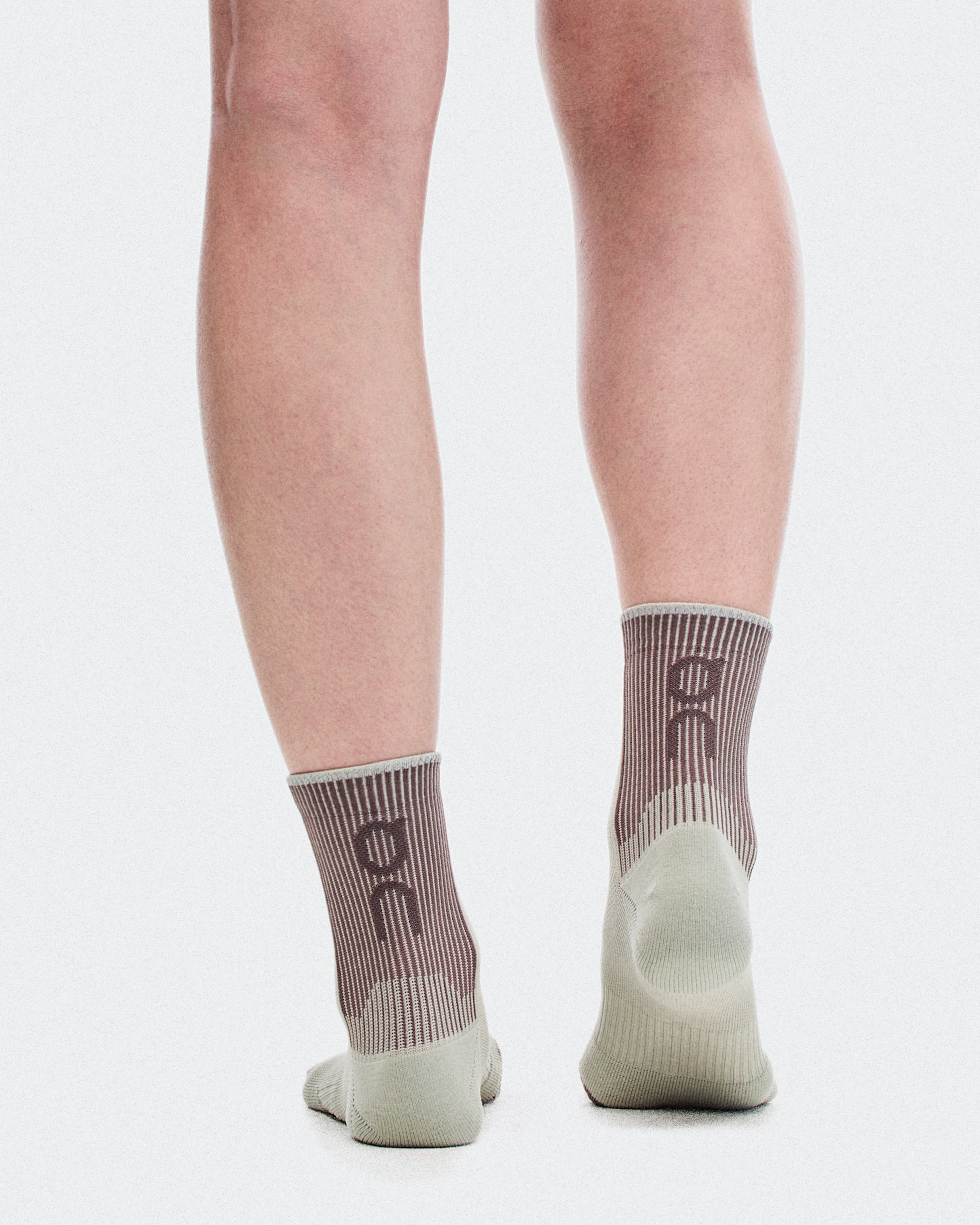 On Performance Run Sock Mid Brume & Clove Unisexe Chaussettes