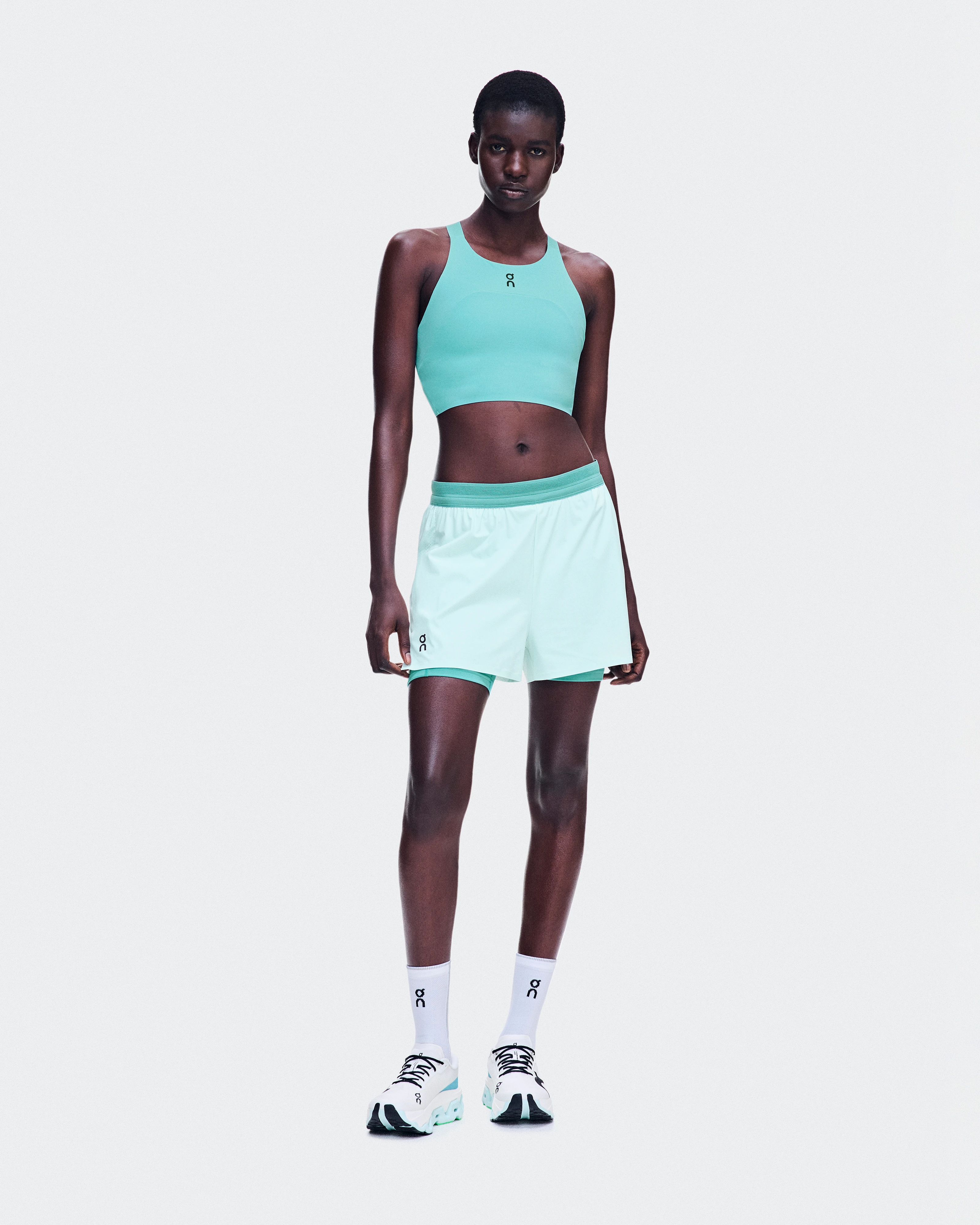 On Performance Crop Aquamarine Femme Hauts et t-shirts