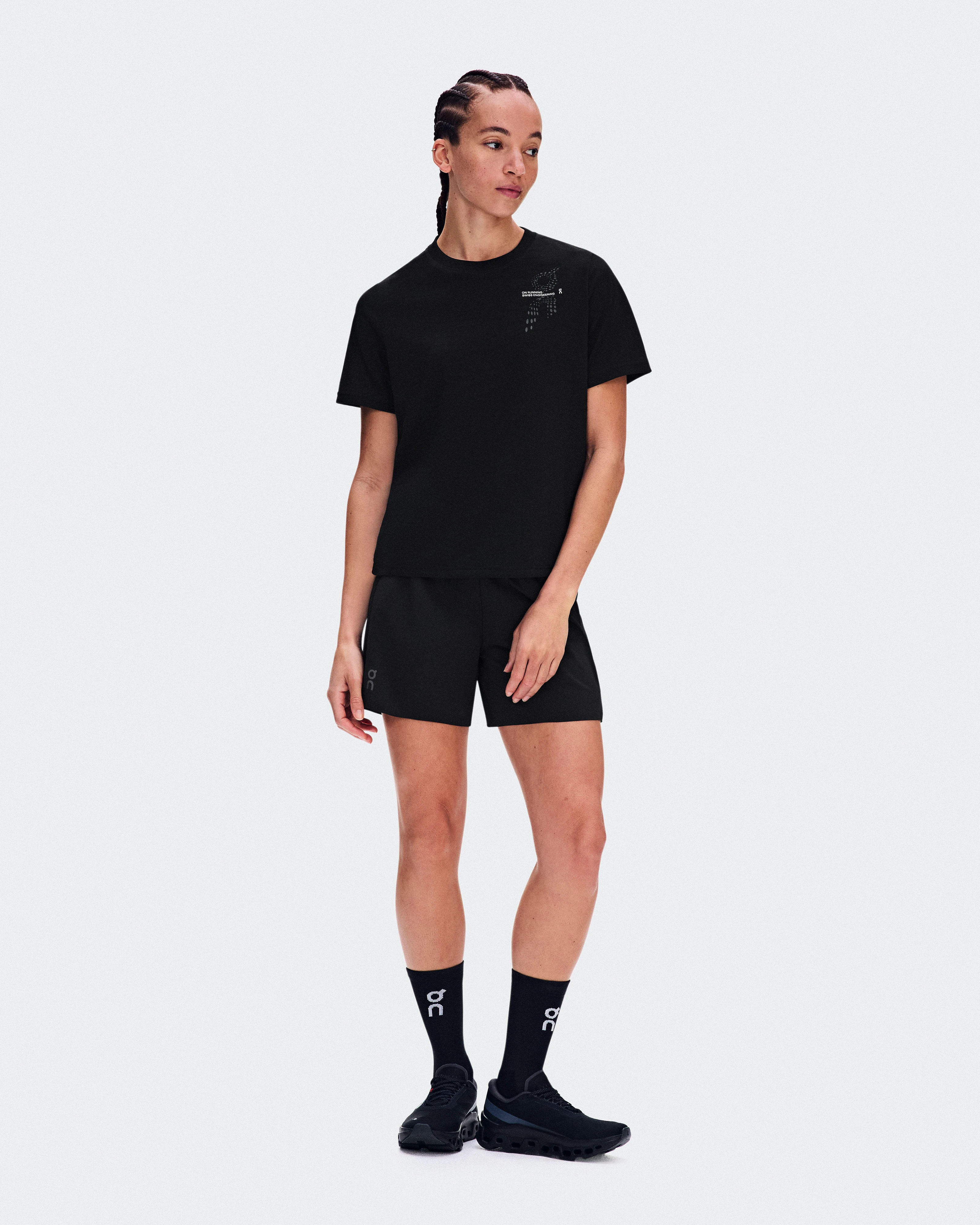 On On Run-T Black Femme Hauts et t-shirts