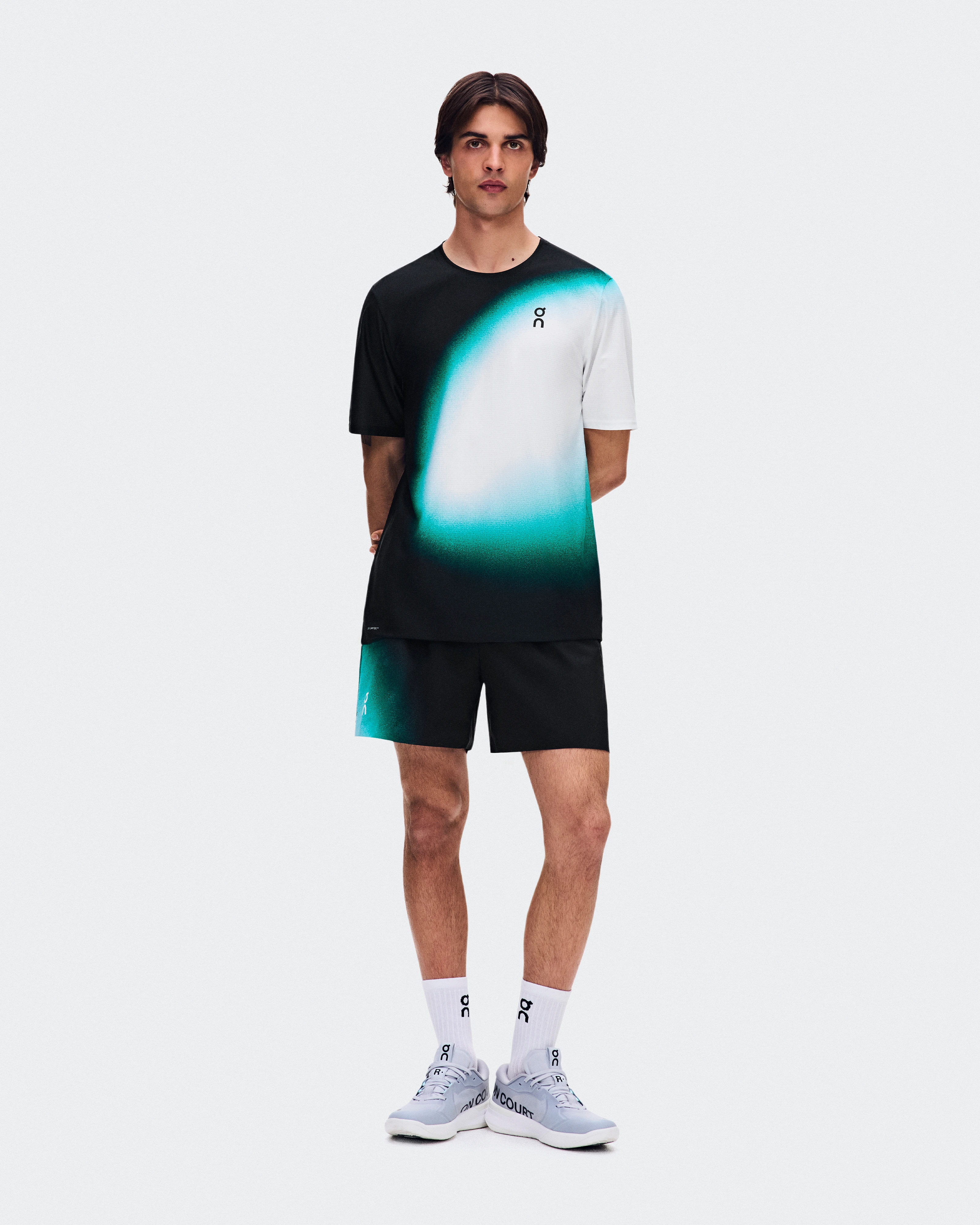 On Court-T Swing Black & Neem Homme Hauts et t-shirts