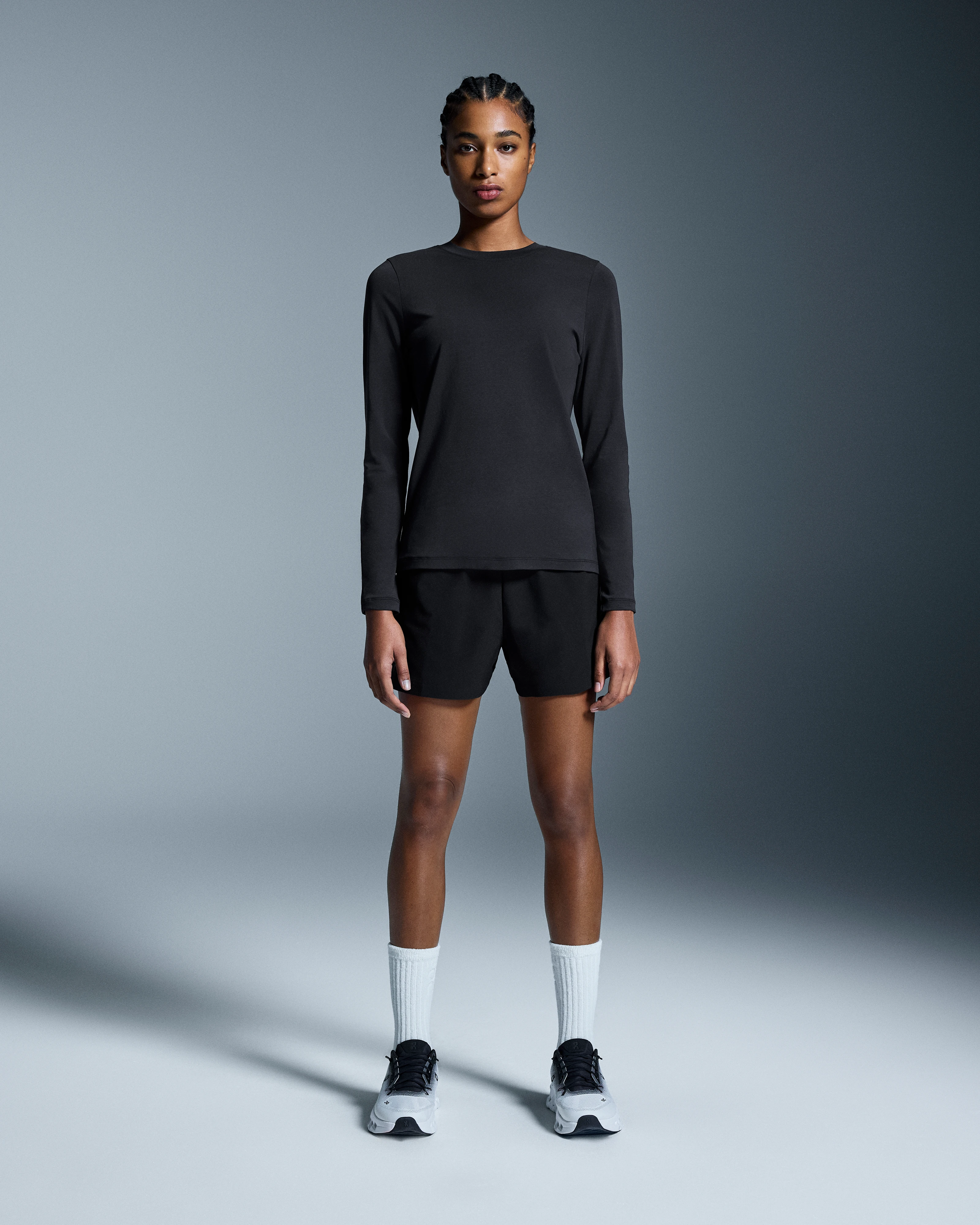 On Focus Long-T Black Femme Hauts et t-shirts