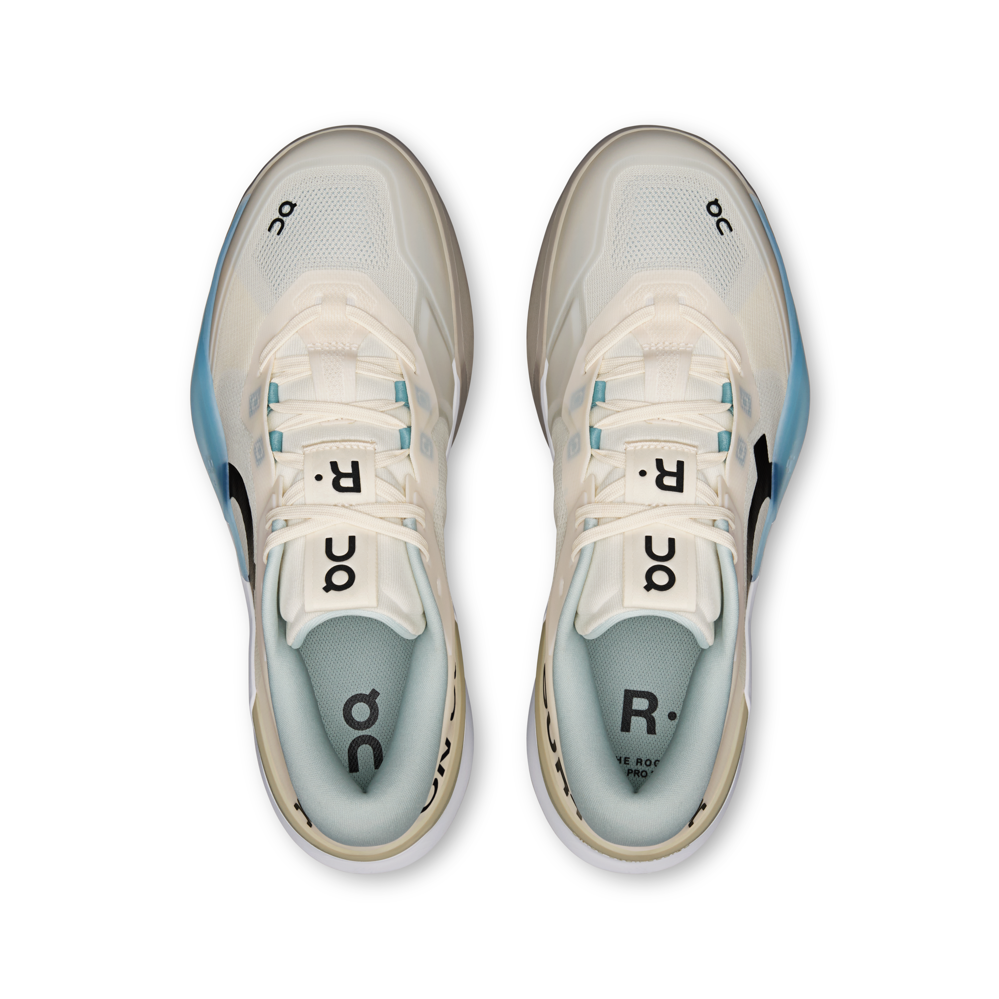 On THE ROGER Pro 3 Ivory & Wash Femme Tennis Chaussures