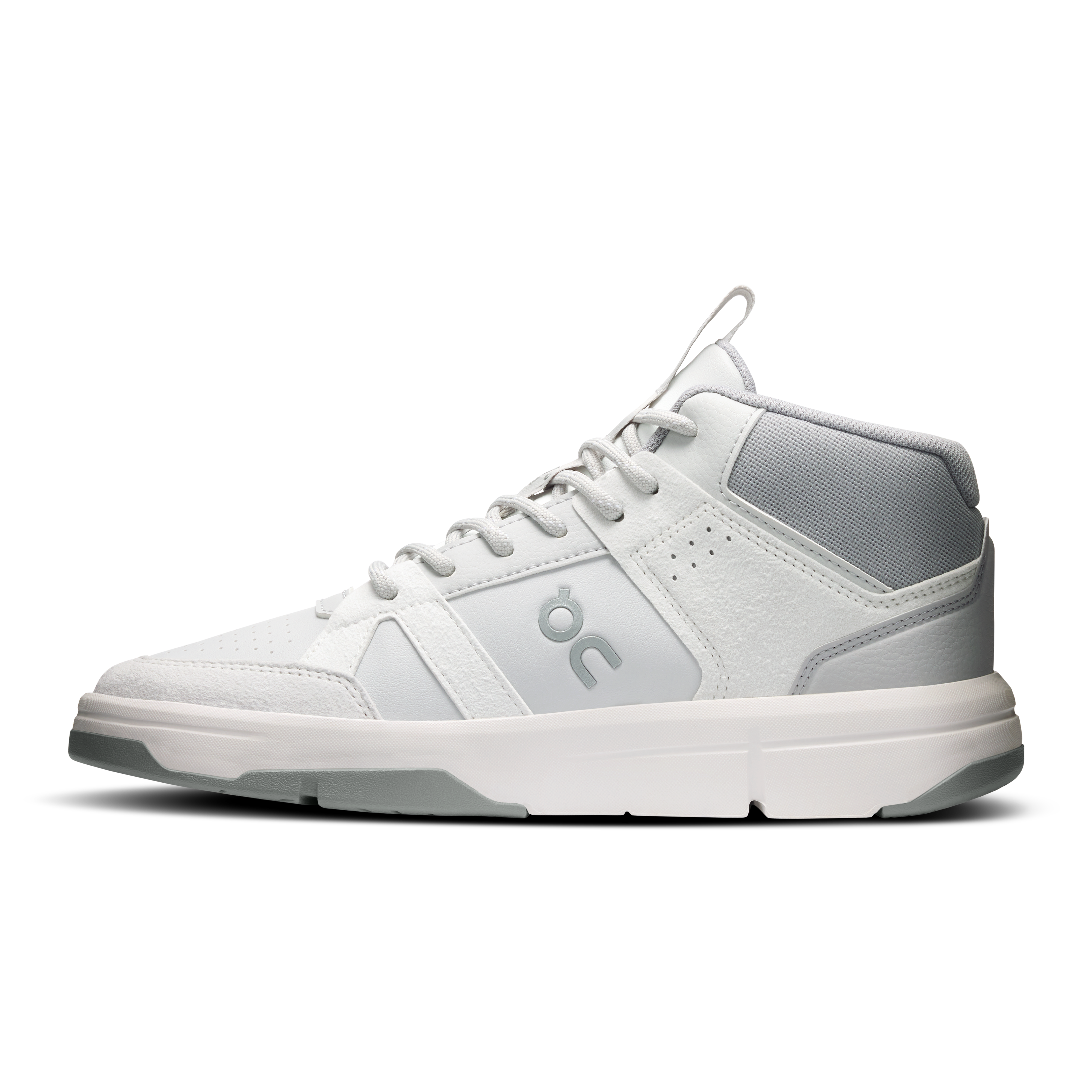 On THE ROGER Clubhouse Mid Glacier & Alloy Femme Tennis Chaussures
