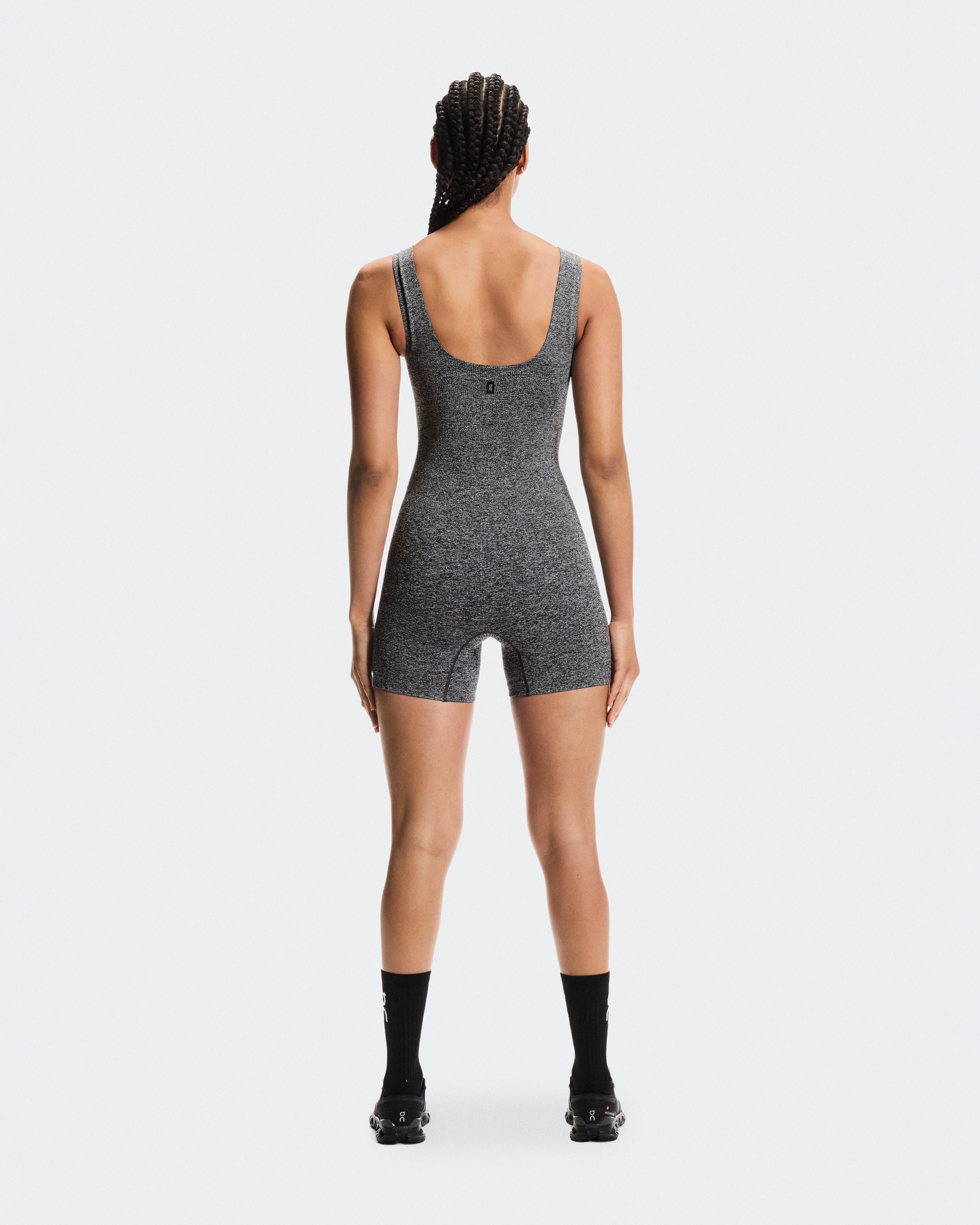 On Studio Knit Bodysuit Graphite Heather Femme Body