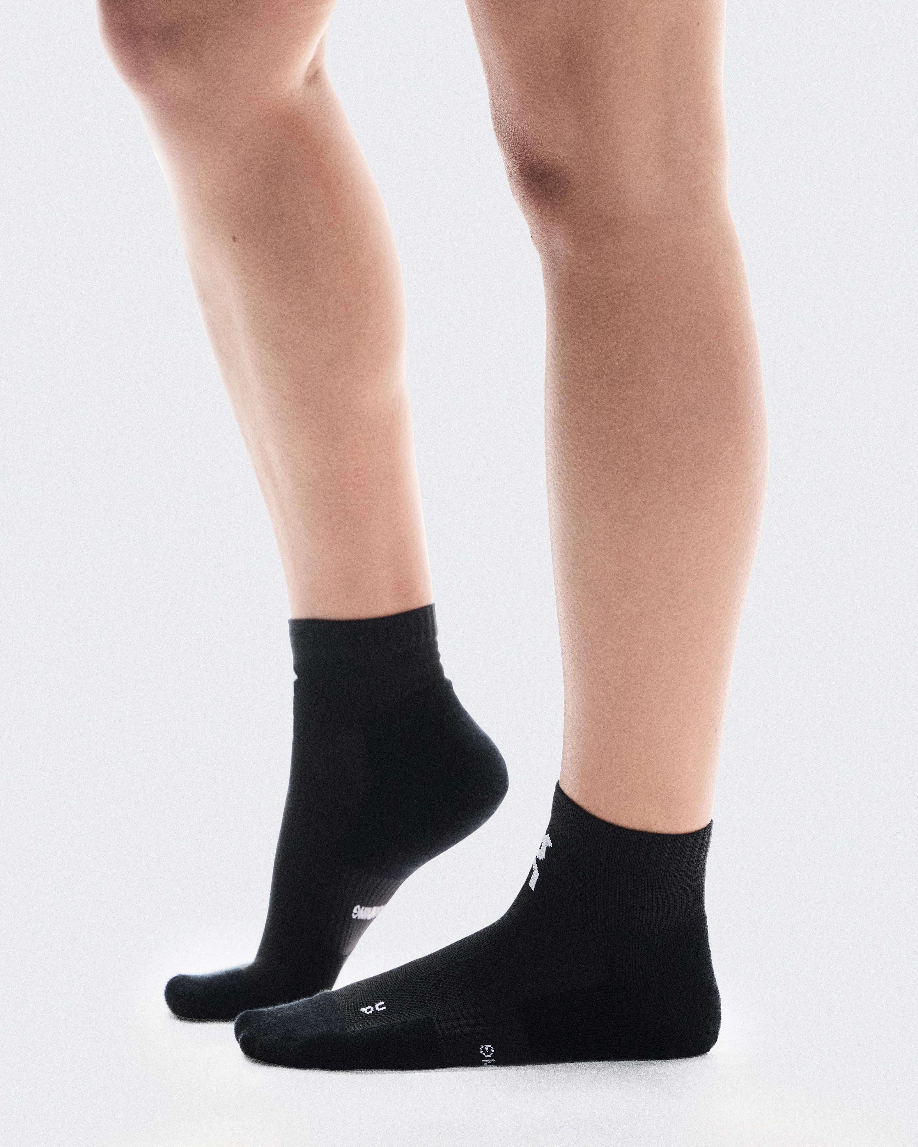 On Core Run Sock Mid 2P Black Unisexe Chaussettes