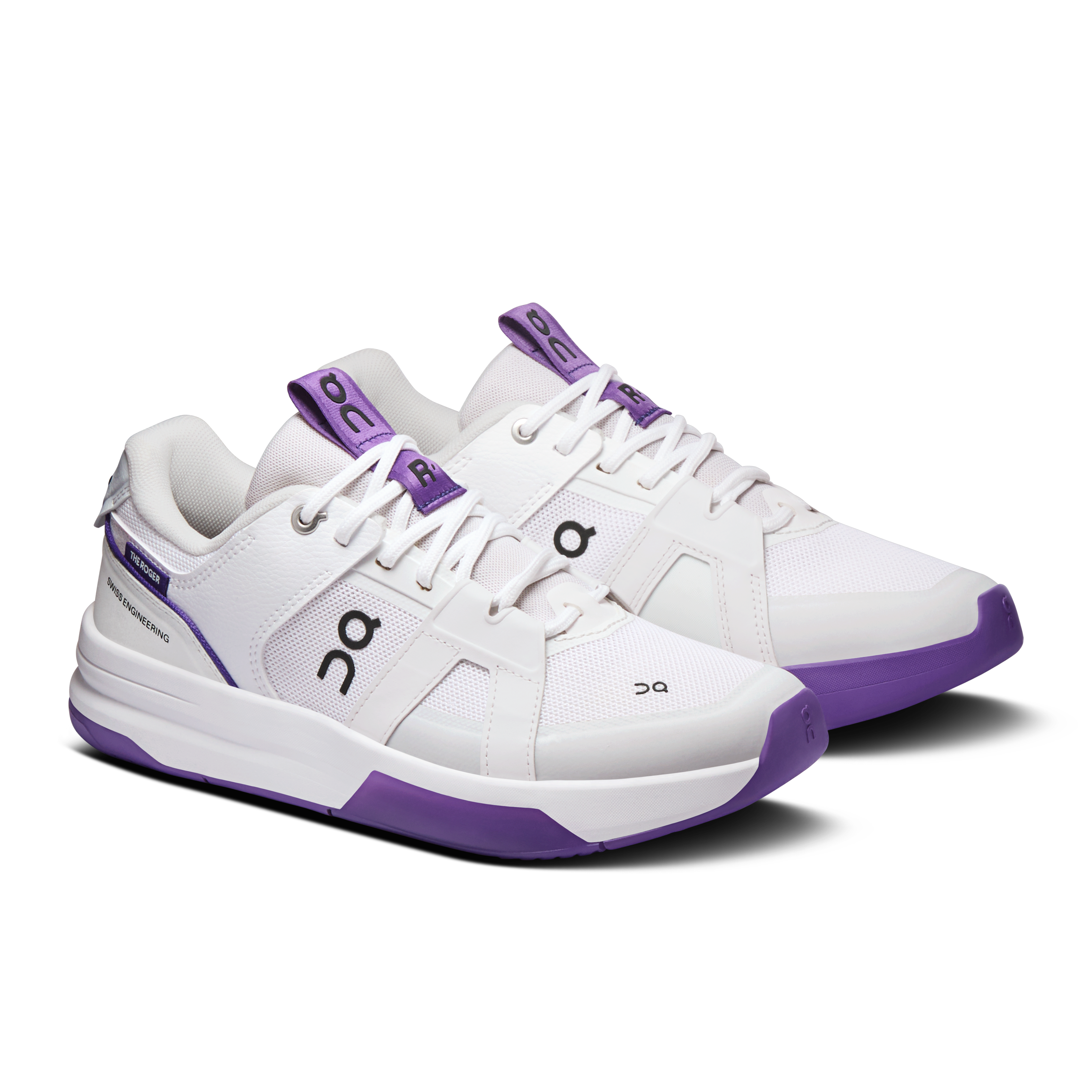 On THE ROGER Clubhouse Pro 2 White & Amethyst Femme Tennis Chaussures