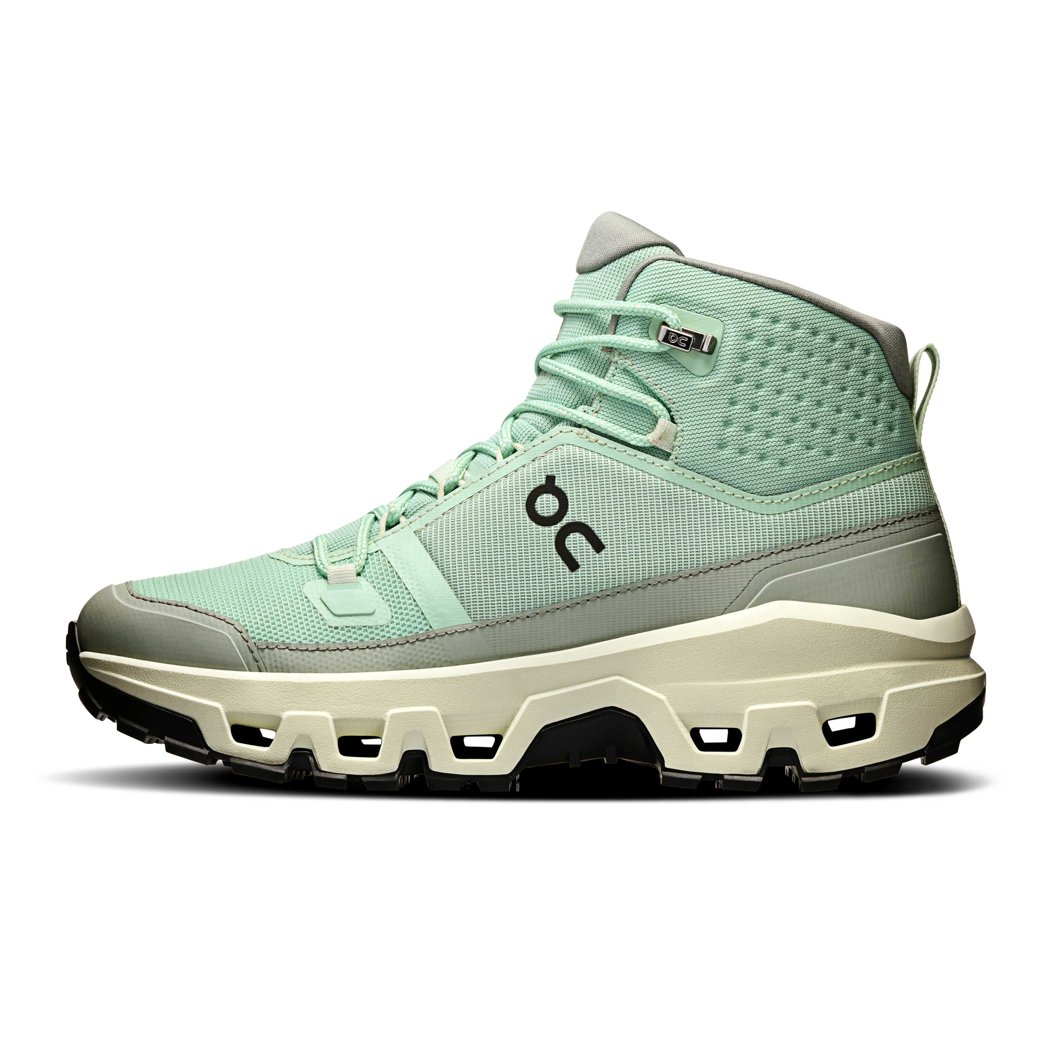 On Cloudrock Mid Waterproof Mineral & Aloe Femme Randonnée Chaussures