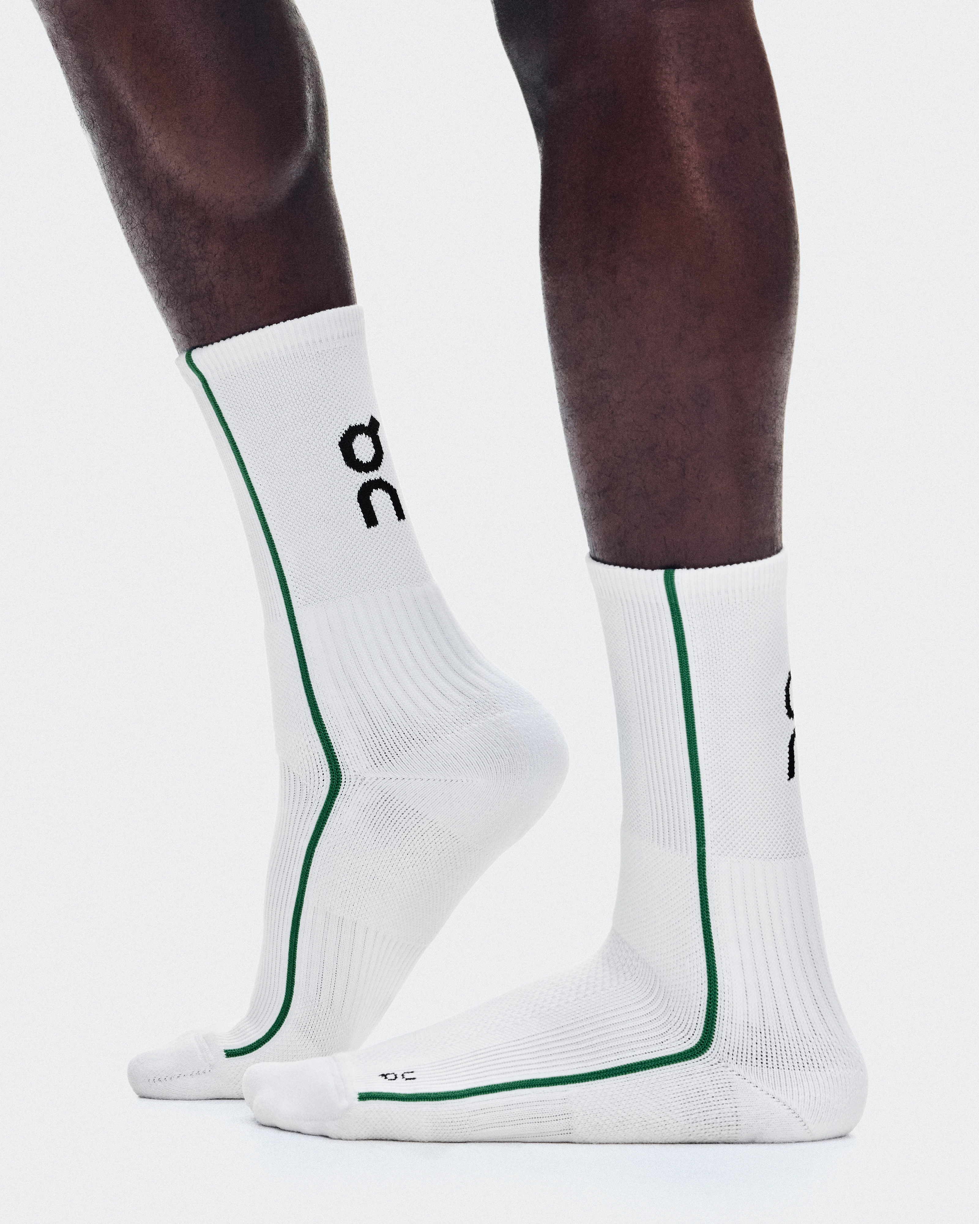 On Court Sock High White & Neem Unisexe Chaussettes
