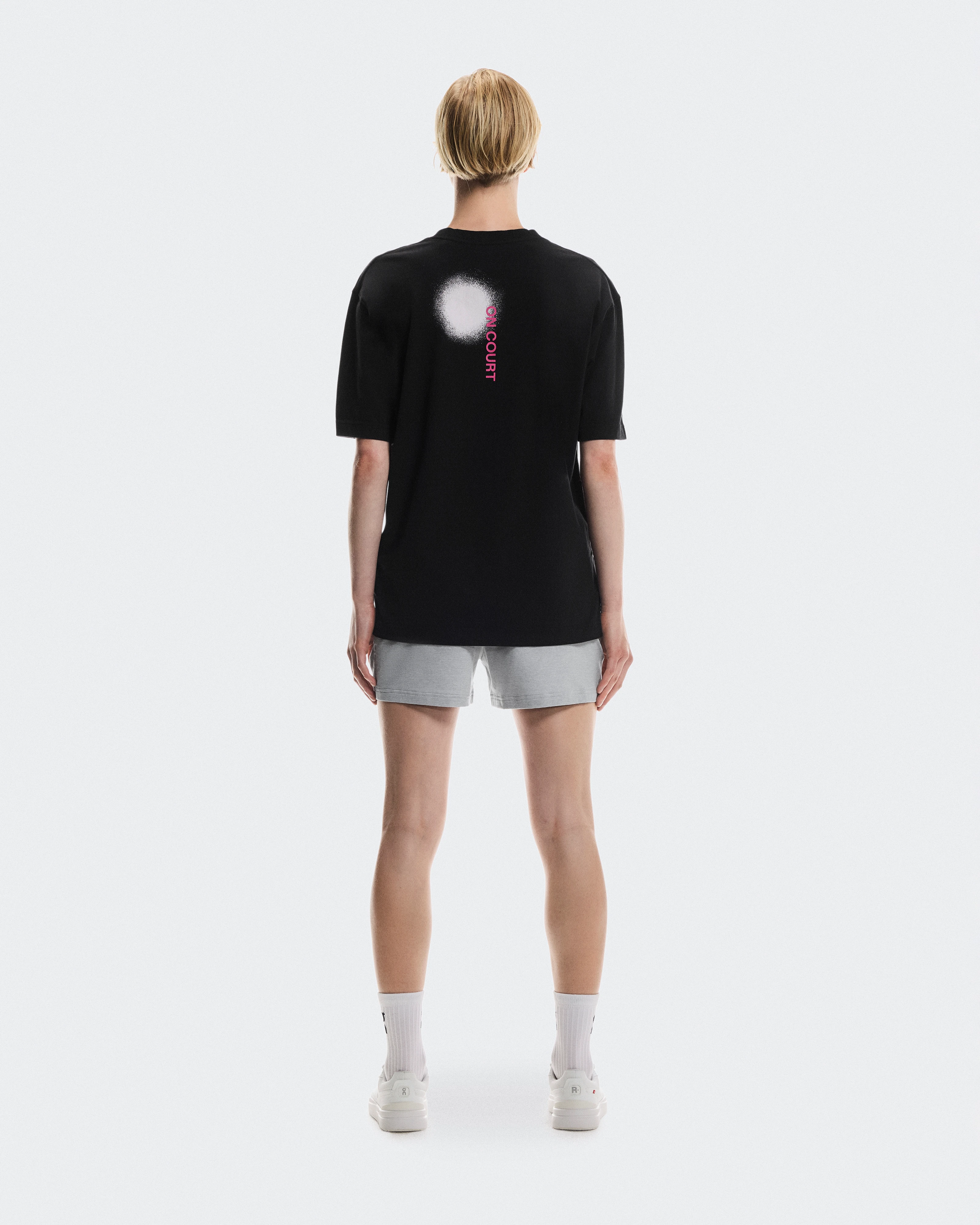 On Club-T Smash Black & Orchid Femme Hauts et t-shirts