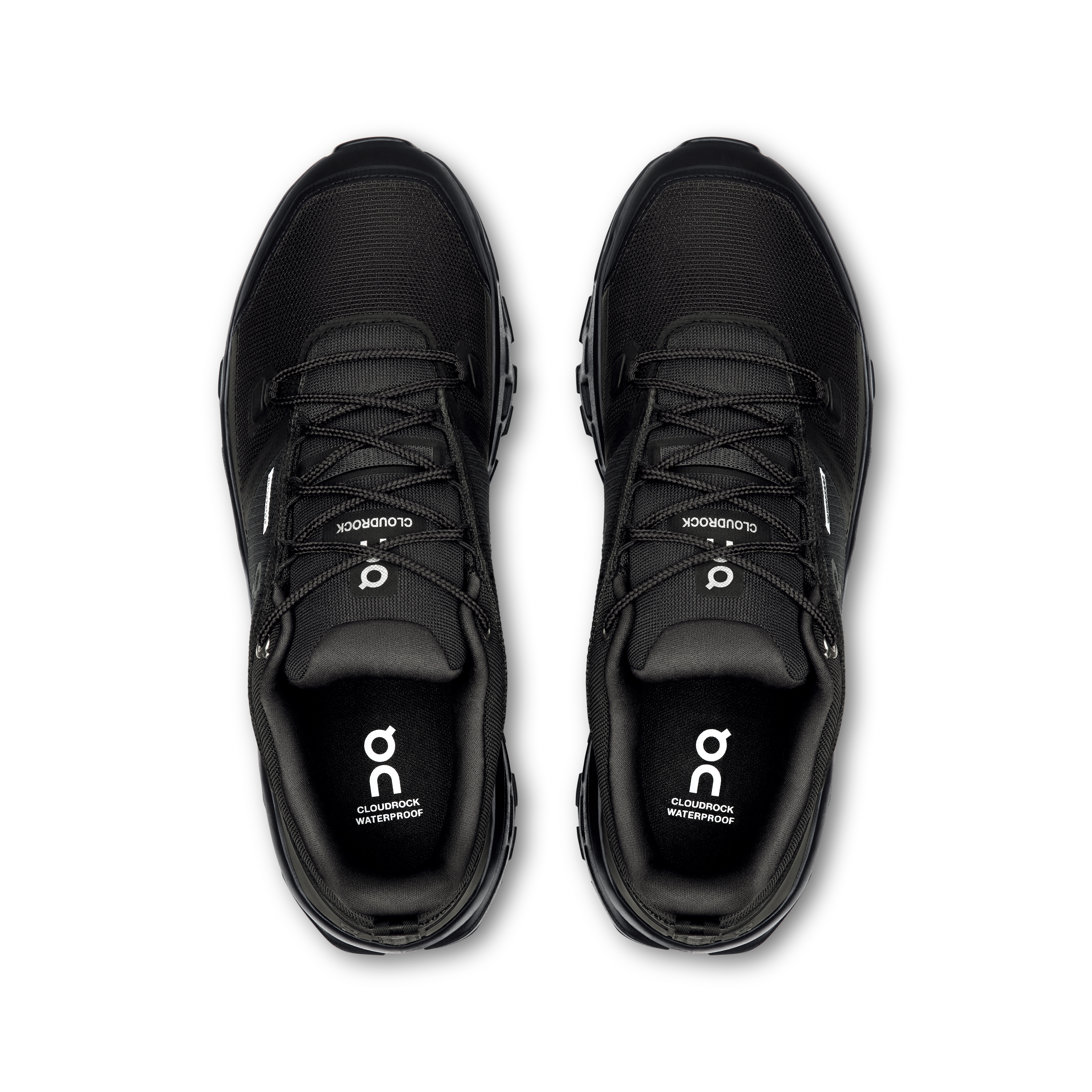 On Cloudrock Low Waterproof Black & Black Homme Randonnée Chaussures