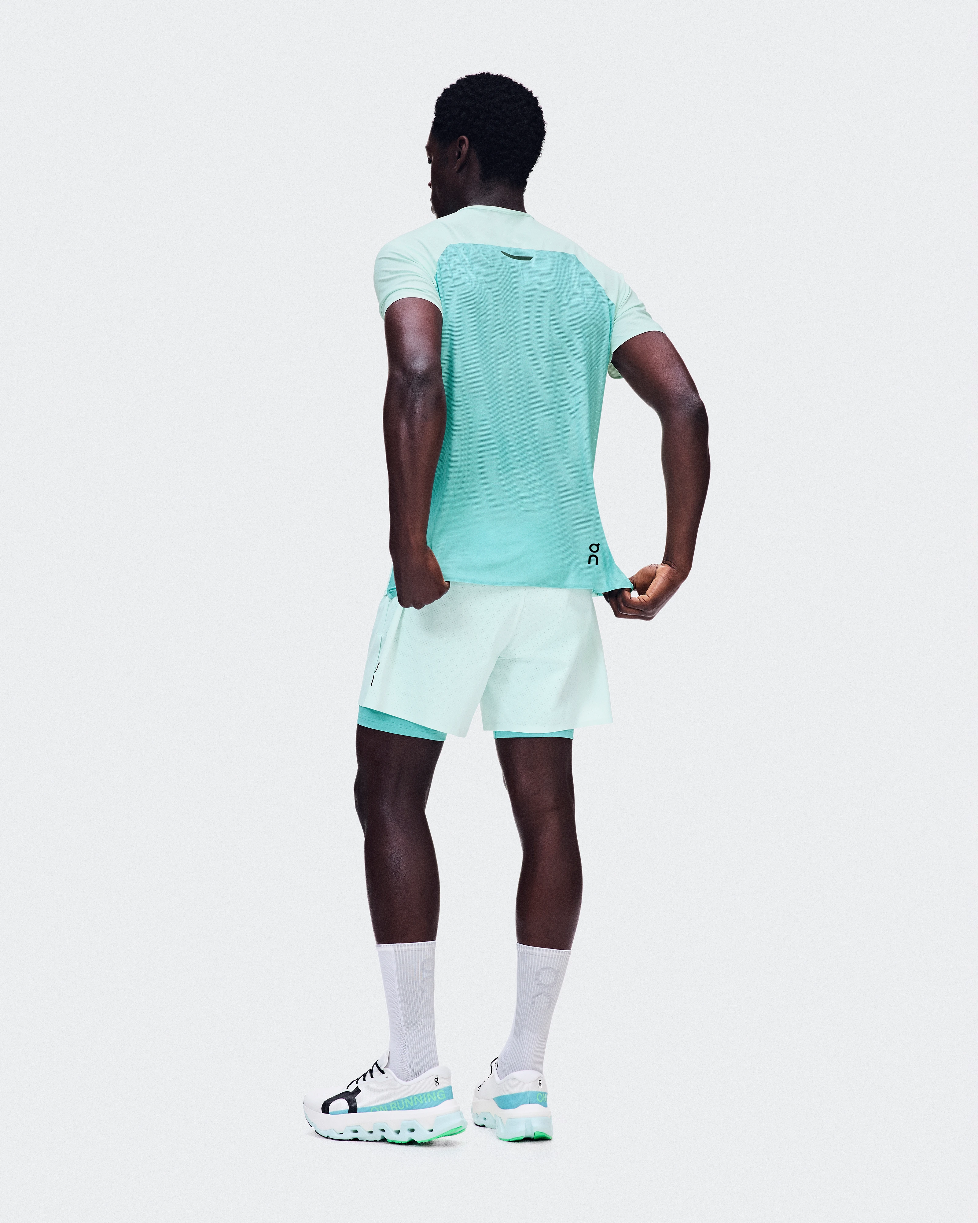 On 5" Performance 2/1 Shorts Flurry & Aquamarine Homme Shorts