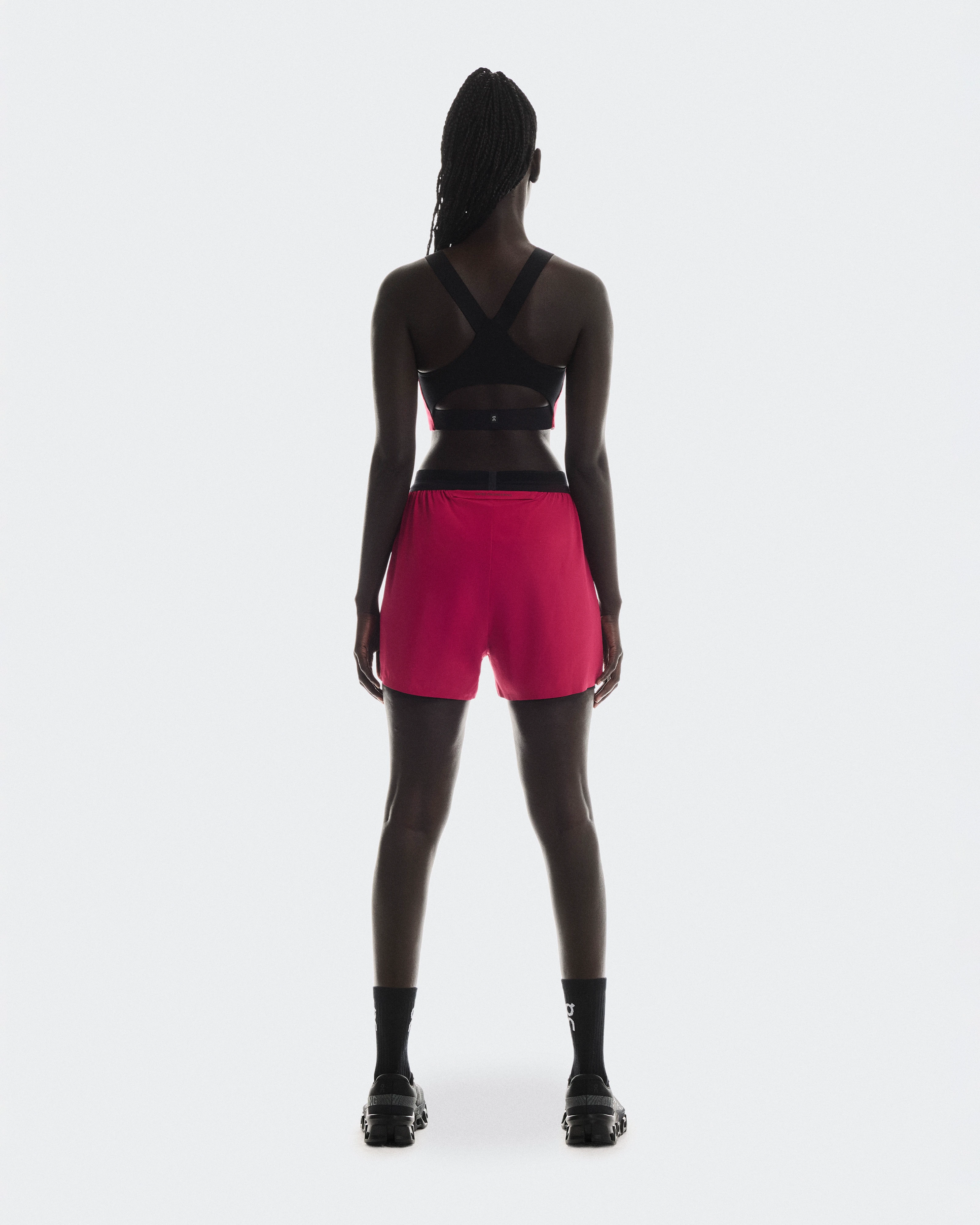 On 3" Performance 2/1 Shorts Grenadine & Black Femme Shorts