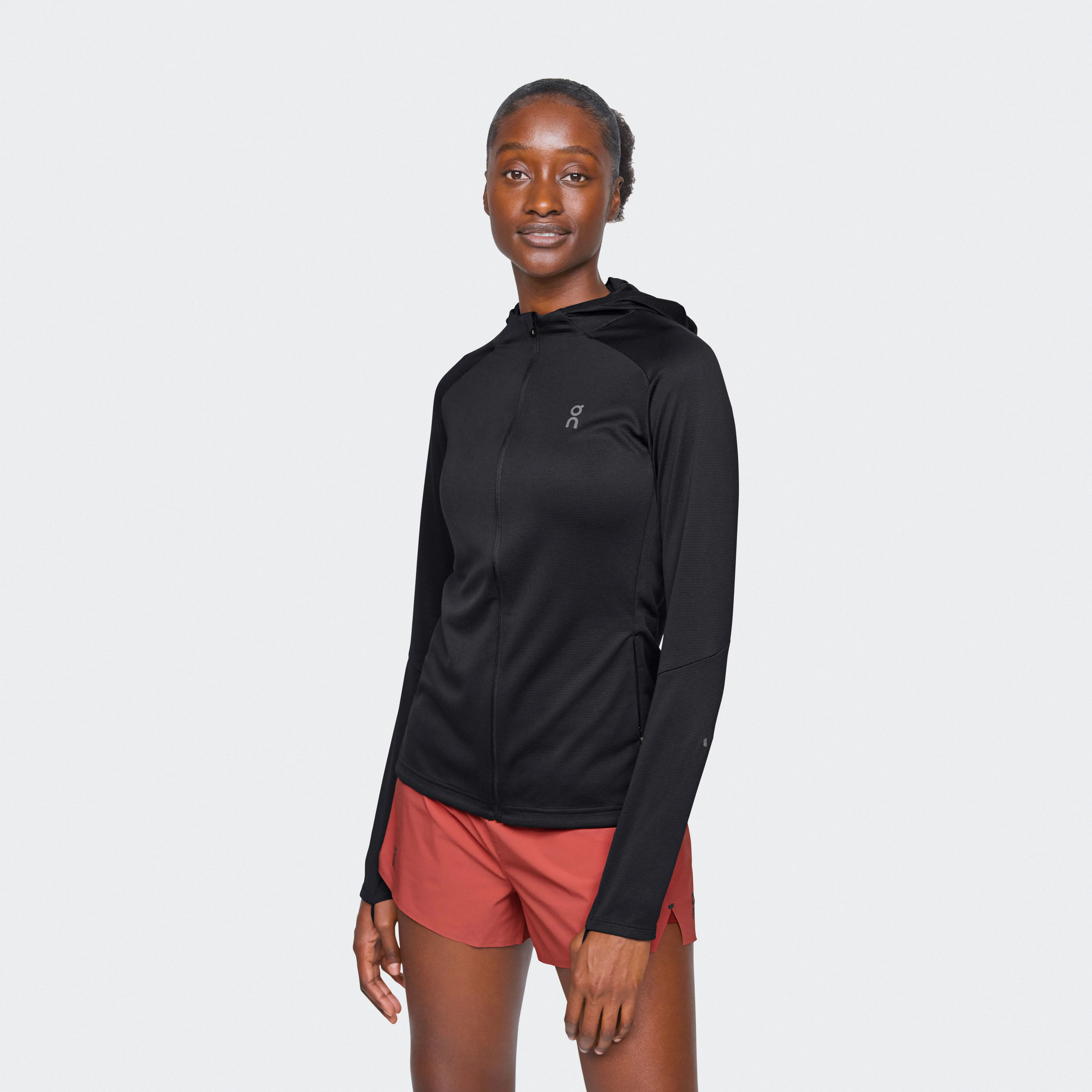 On Climate Zip Hoodie Black Femme – Running par temps froid, cagoule, thermique Sweats à capuche et sweats