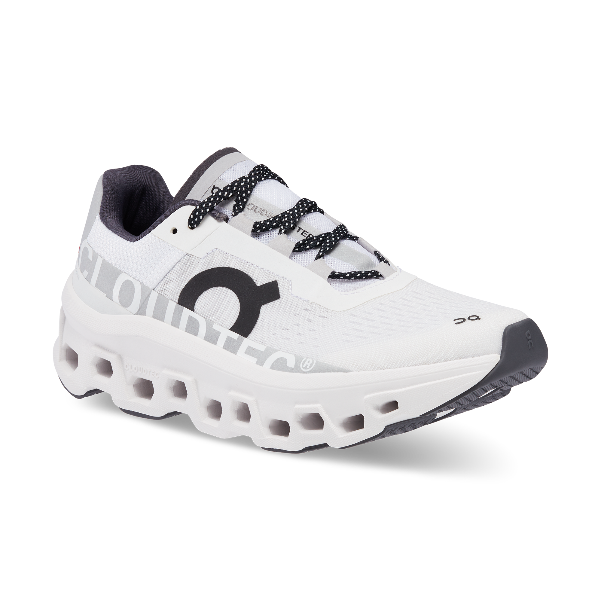 On Cloudmonster All White Femme Running sur route Chaussures