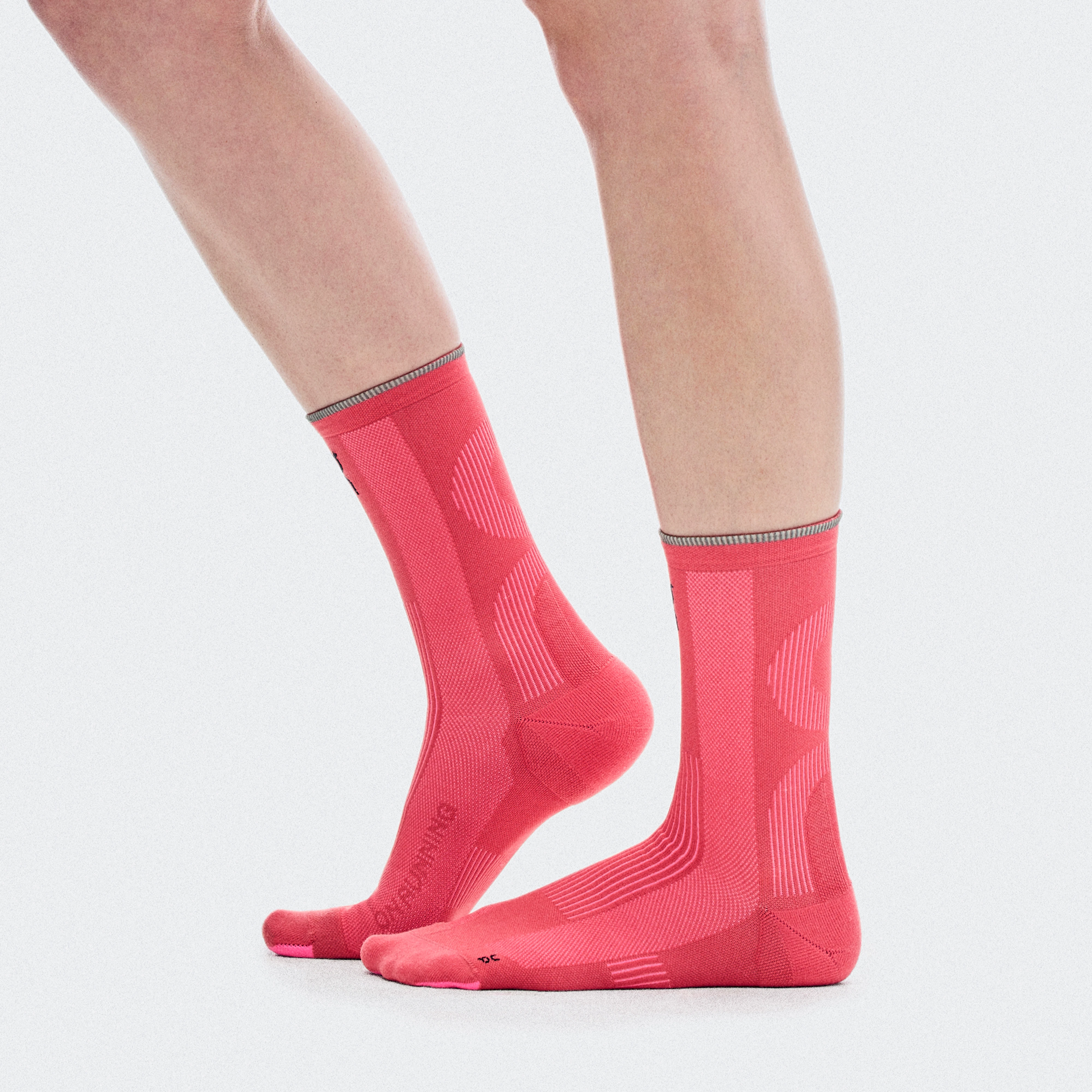 On Elite Run Sock High Camellia & Azalea Unisexe – Compétition, absorbantes, respirantes Chaussettes