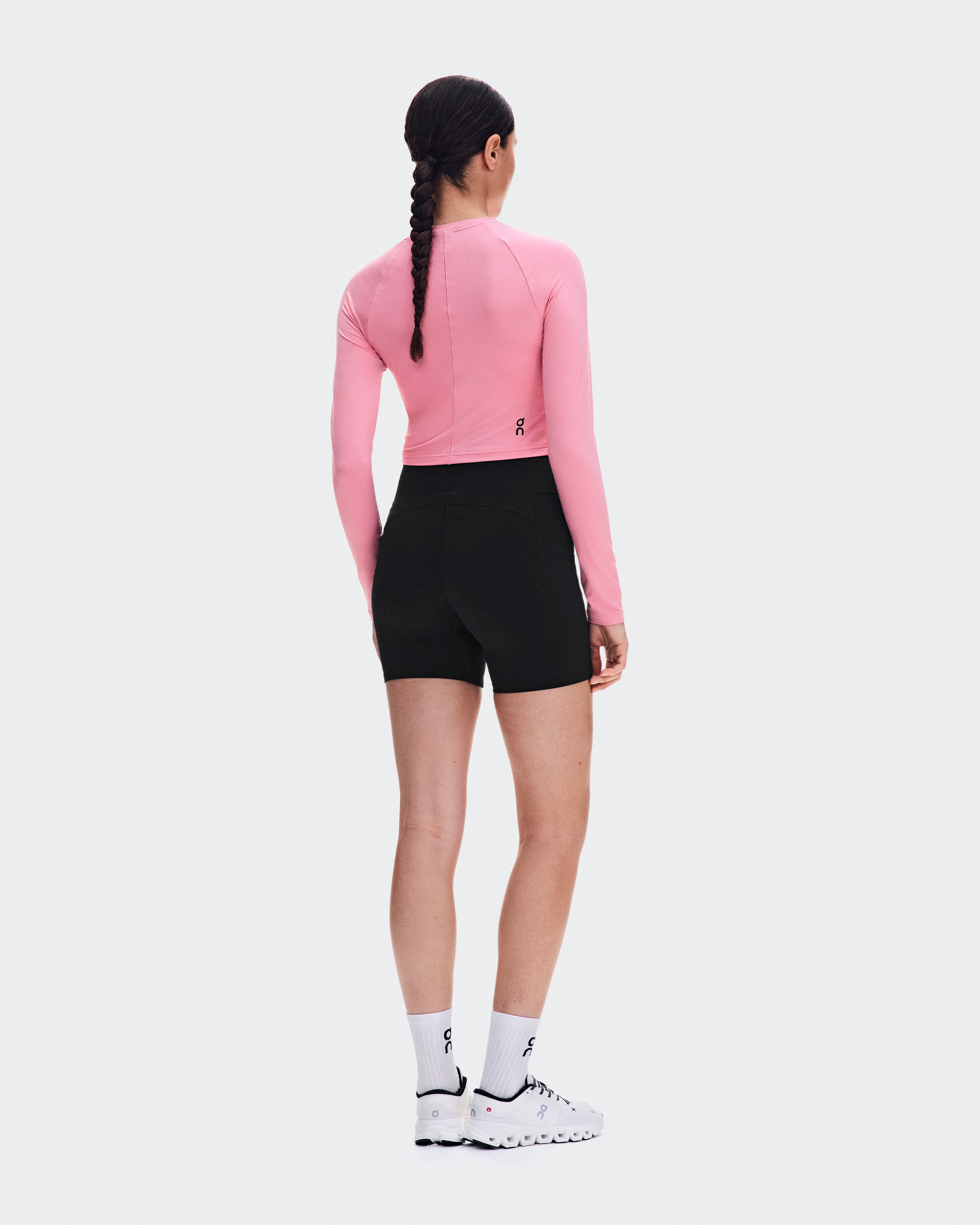 On Studio Long-T Crop Magnolia Femme Hauts et t-shirts
