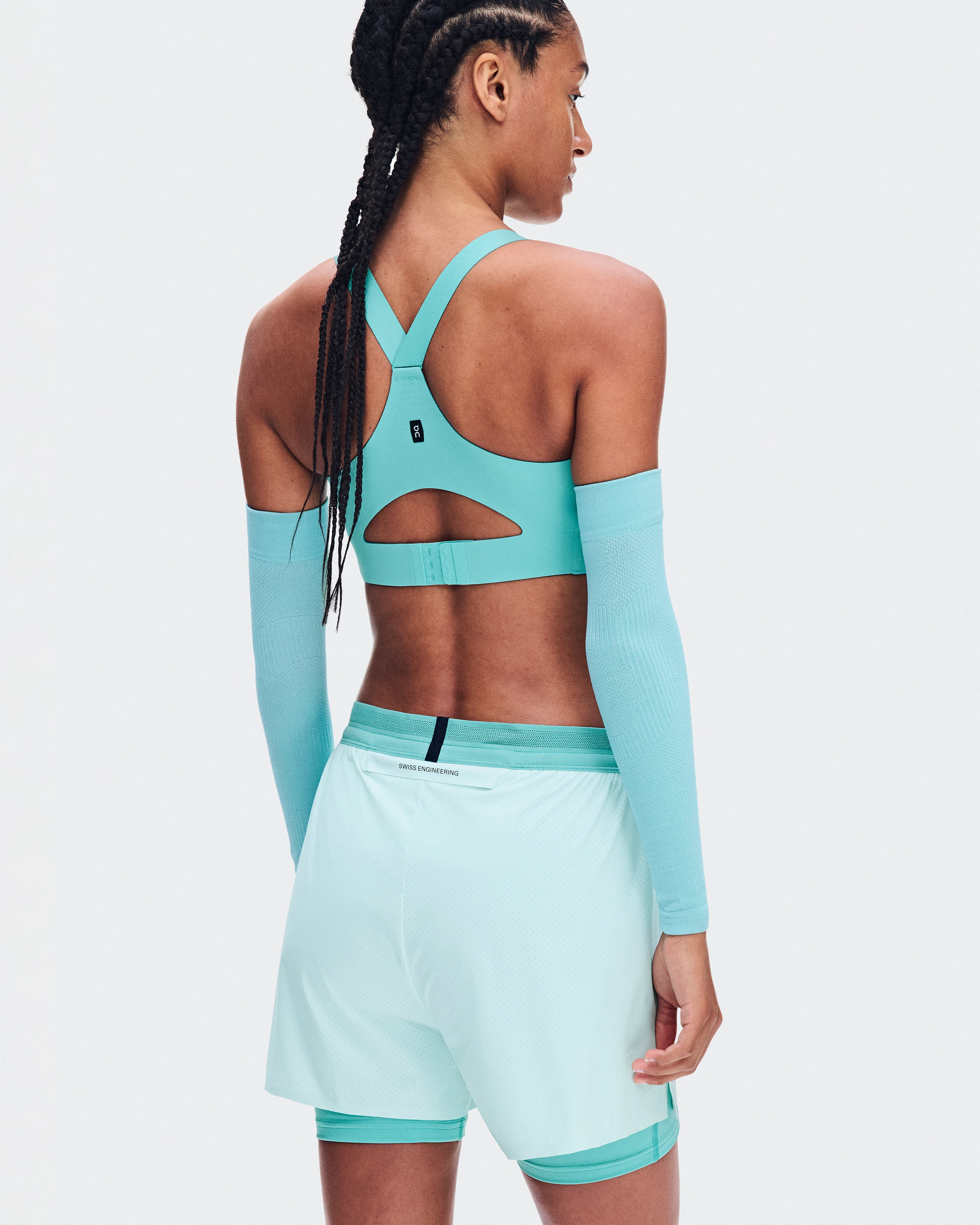 On Endurance Bra Zip Aquamarine Femme Brassières