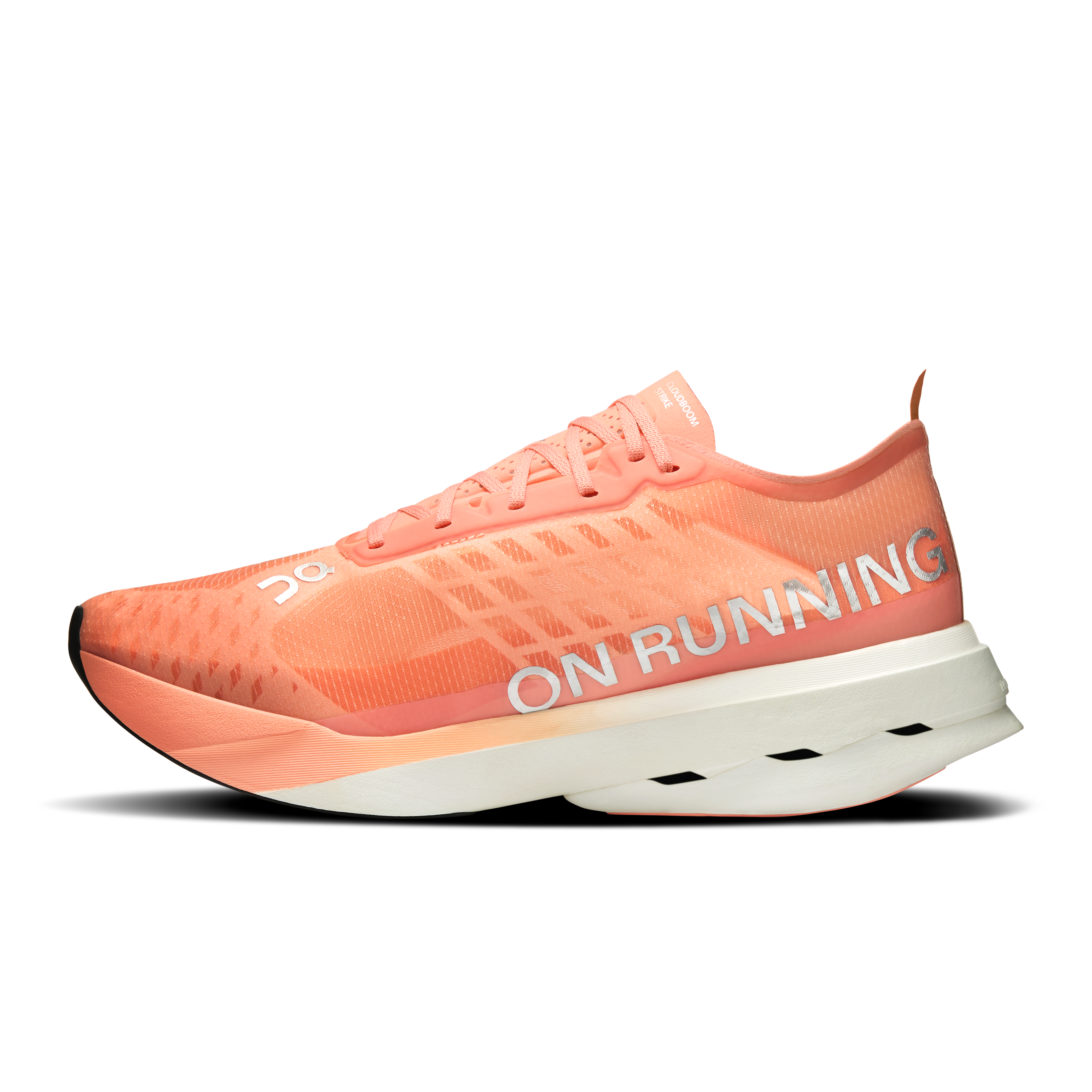 On Cloudboom Strike Sunstone & White Homme Running sur route Chaussures