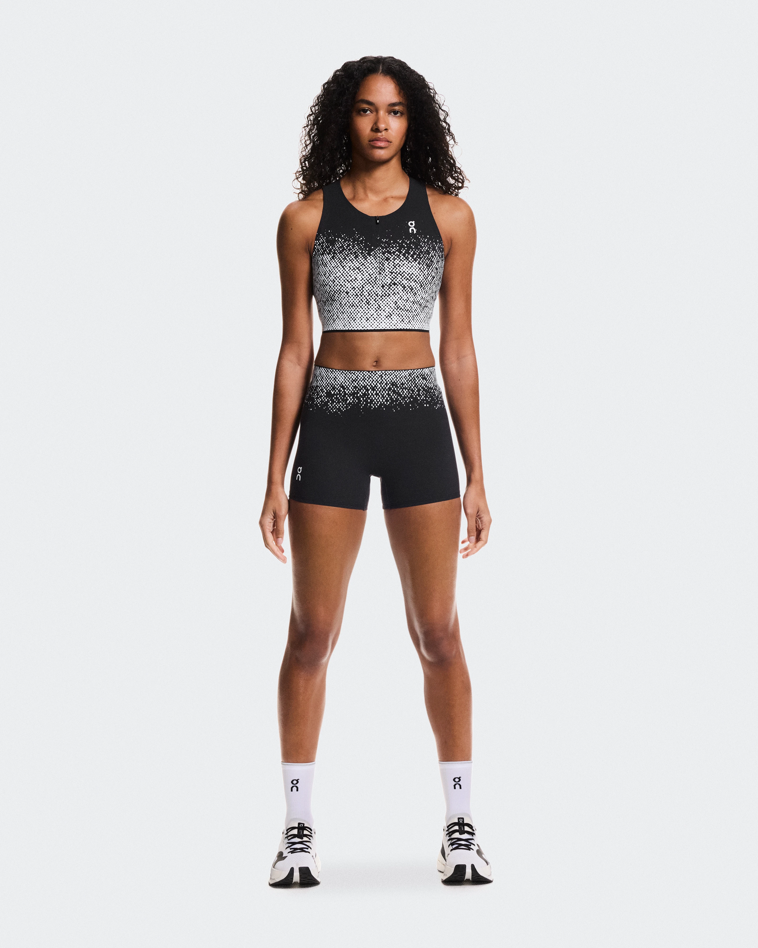 On Zero Short Tights Black & White Femme Leggings